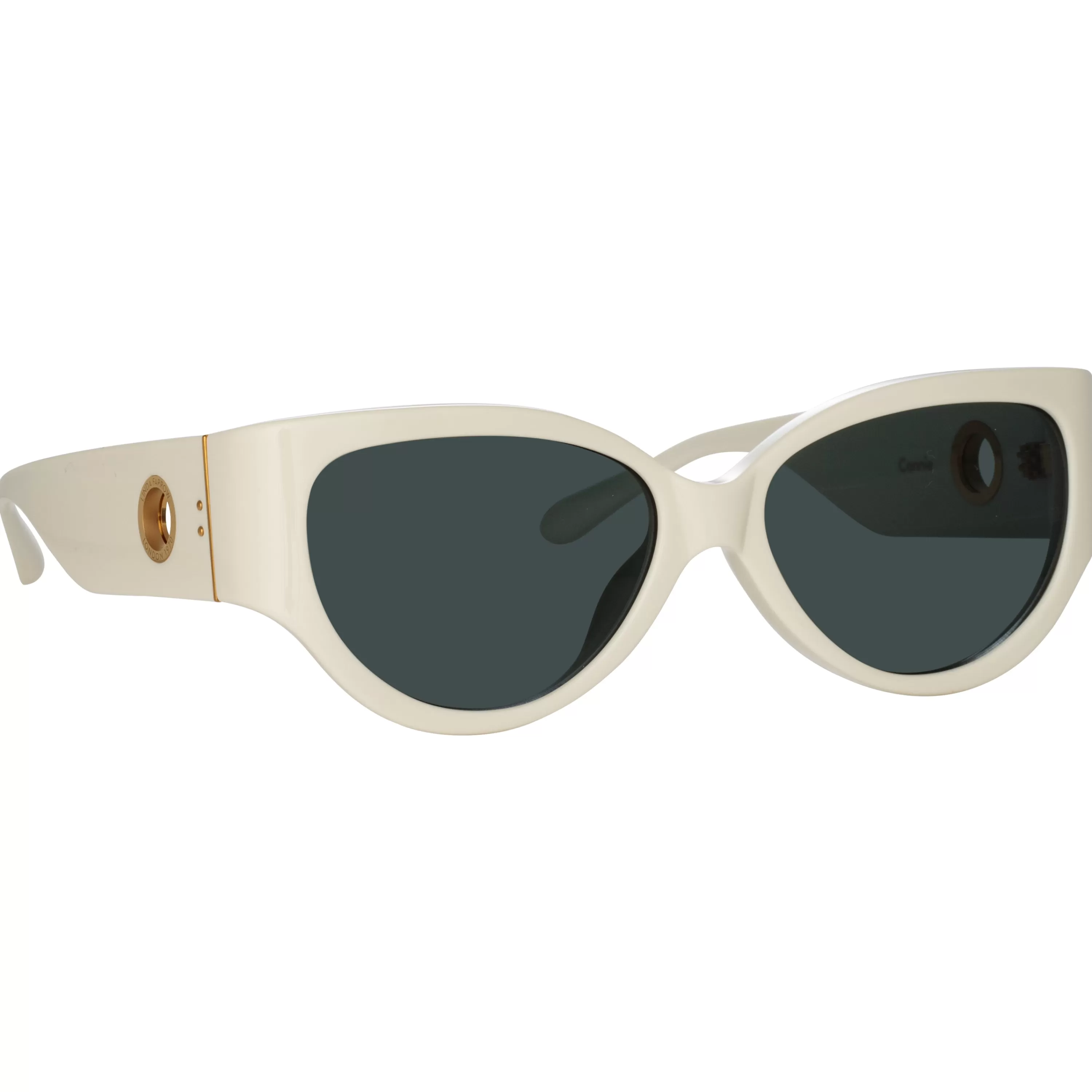 connie_cat_eye_sunglasses_in_white_2.webp Women LINDA FARROW (U.K.) Connie Cat Eye Sunglasses in White
