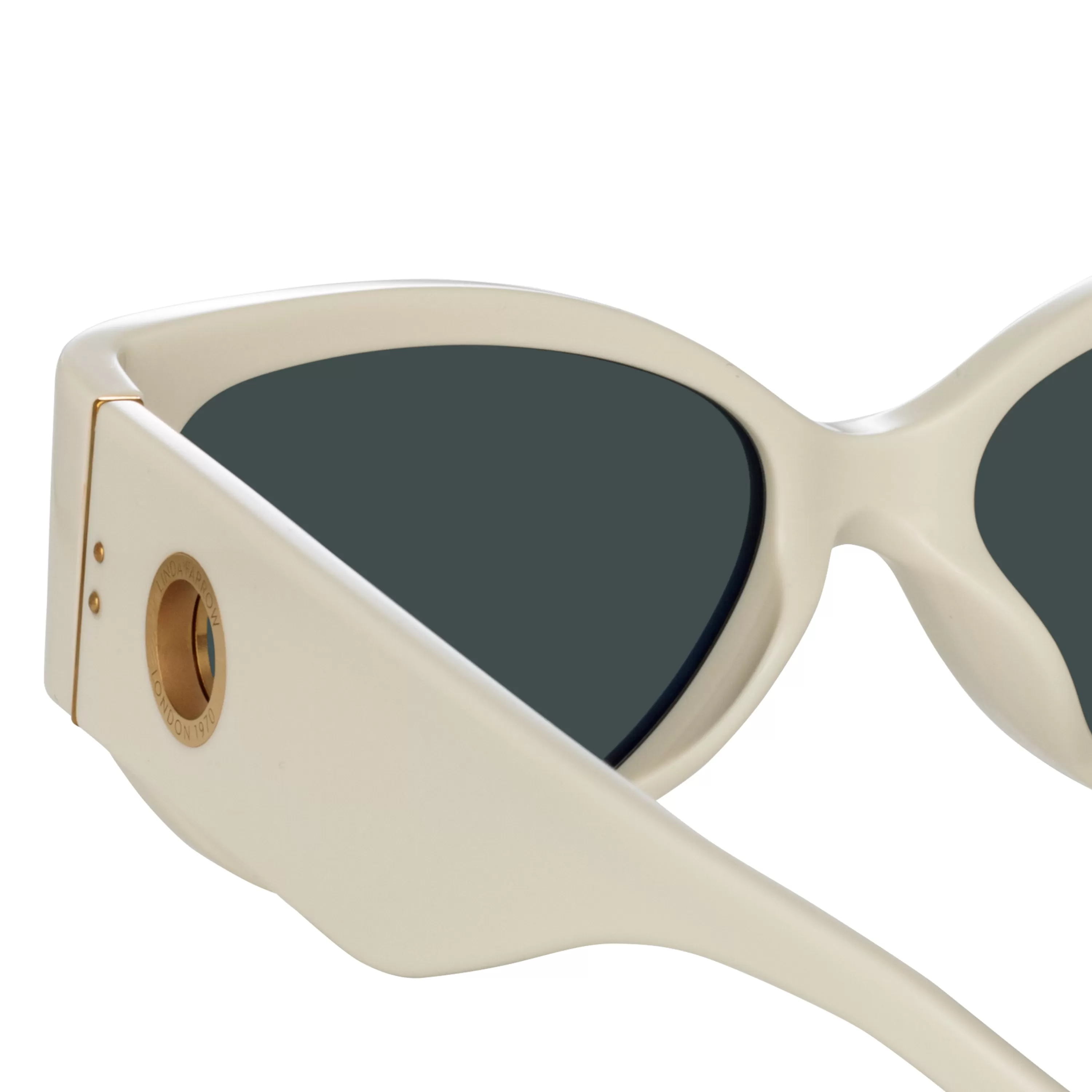 connie_cat_eye_sunglasses_in_white_3.webp Women LINDA FARROW (U.K.) Connie Cat Eye Sunglasses in White
