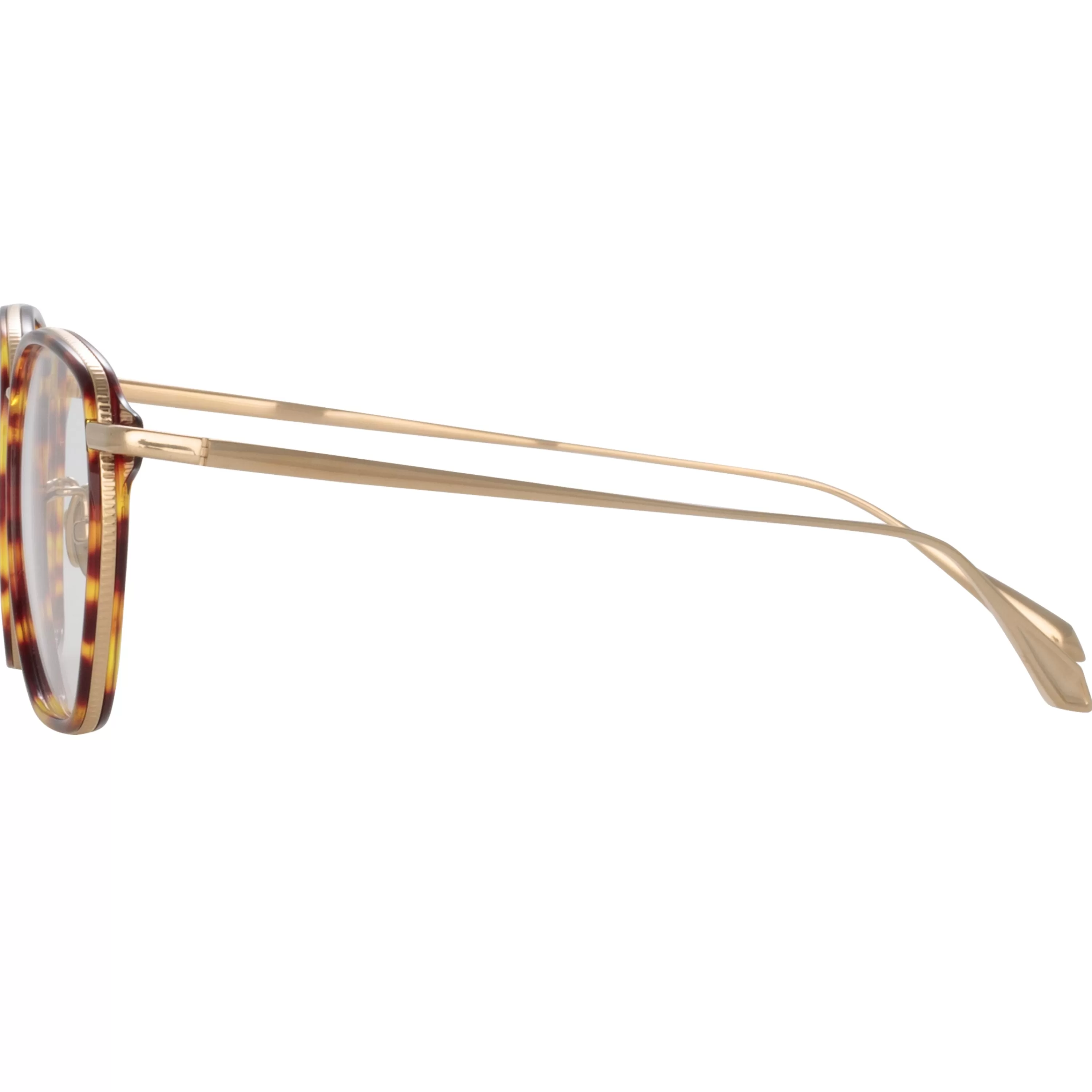 danilo_angular_optical_frame_in_light_gold_3.webp Women LINDA FARROW (U.K.) Danilo Angular Optical Frame in Light Gold