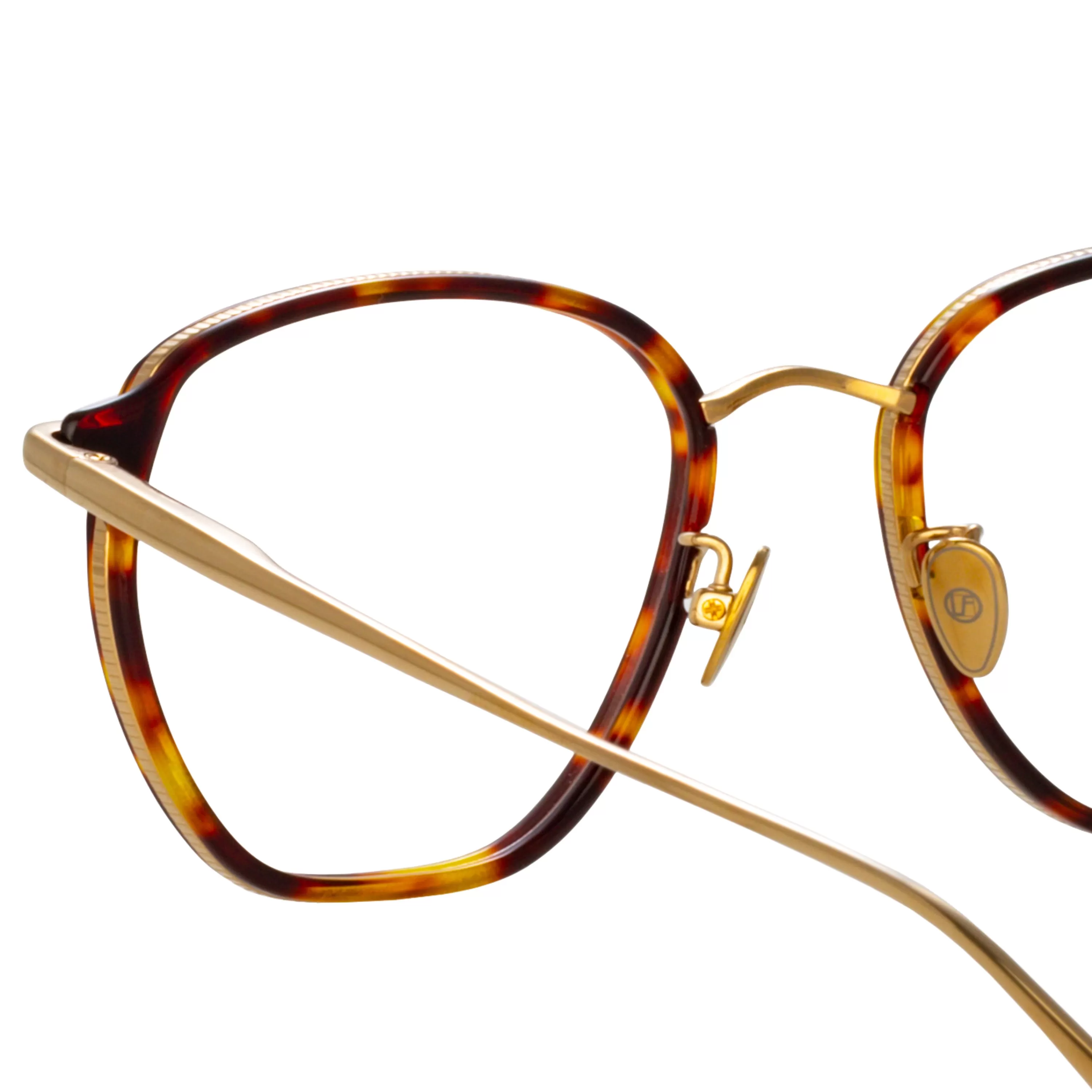 danilo_angular_optical_frame_in_light_gold_4.webp Women LINDA FARROW (U.K.) Danilo Angular Optical Frame in Light Gold