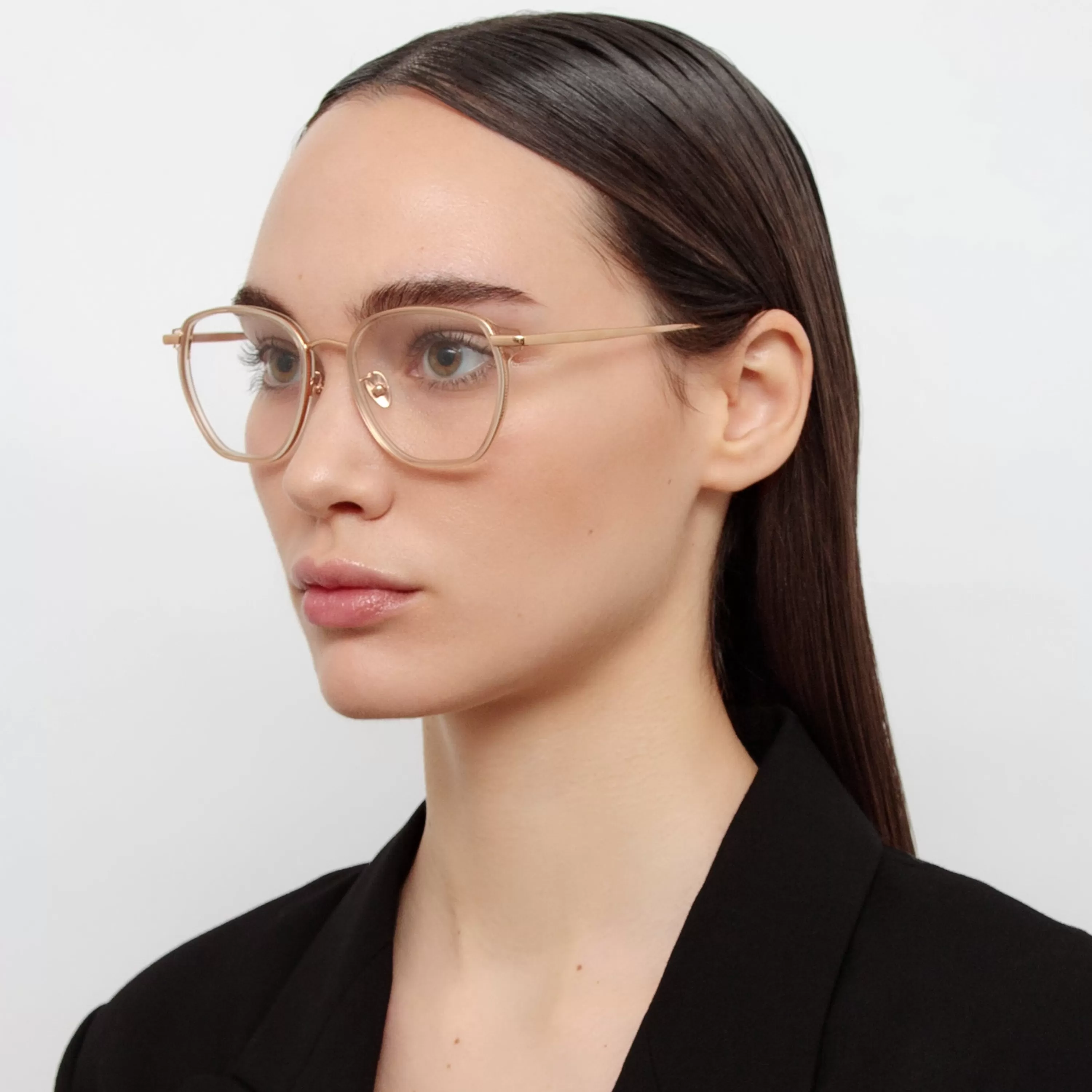 Women LINDA FARROW (U.K.) Danilo Angular Optical Frame in Rose Gold