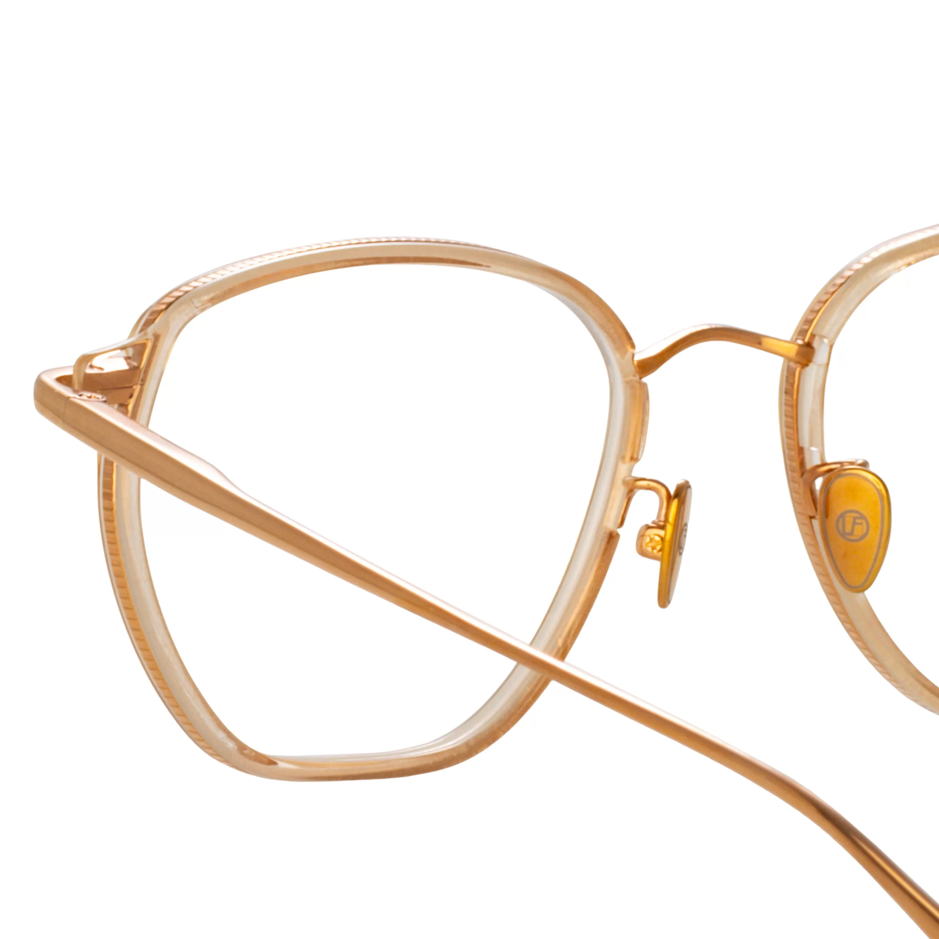 danilo_angular_optical_frame_in_rose_gold_4.webp Women LINDA FARROW (U.K.) Danilo Angular Optical Frame in Rose Gold