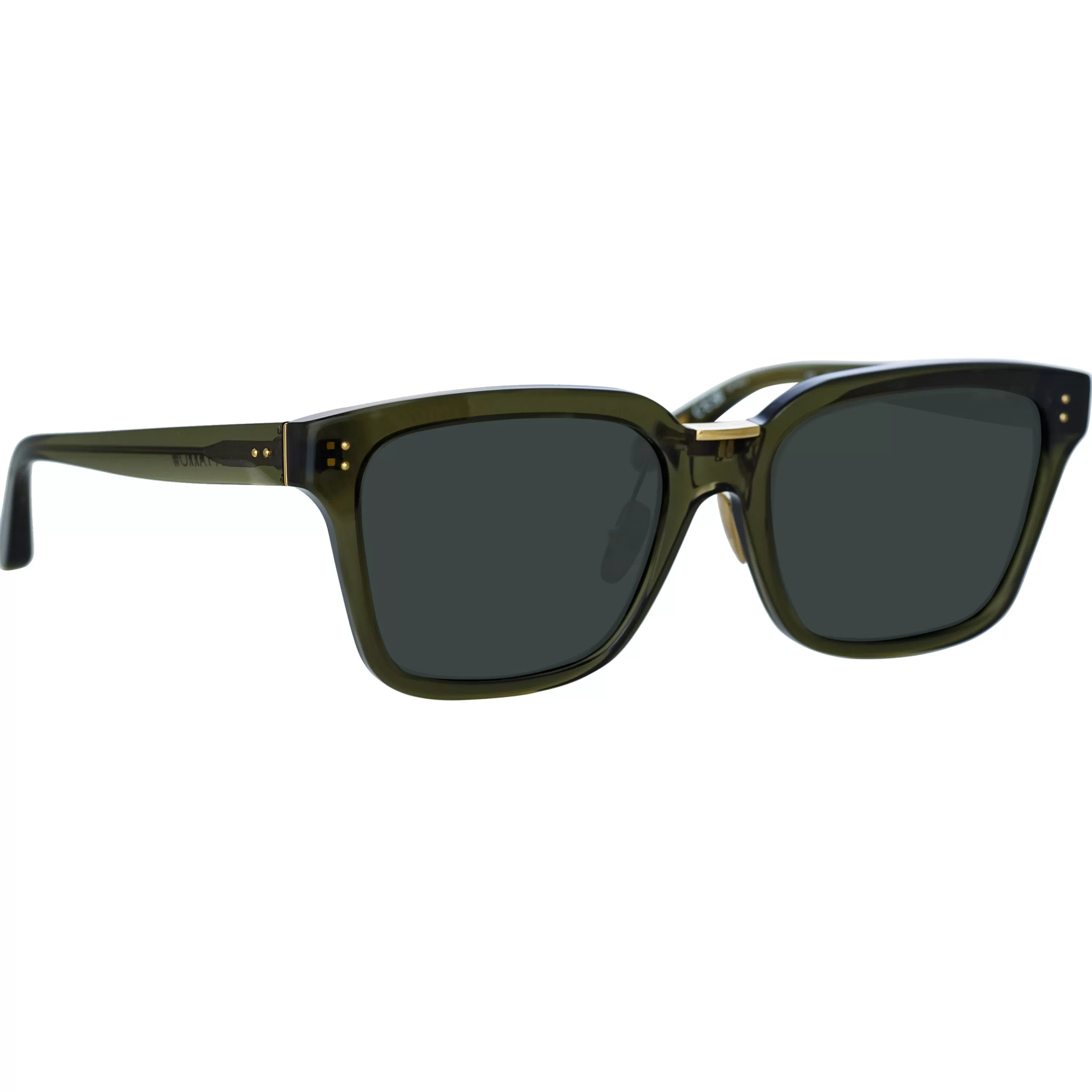 LINDA FARROW (U.K.) Desiree D-Frame Sunglasses in Green