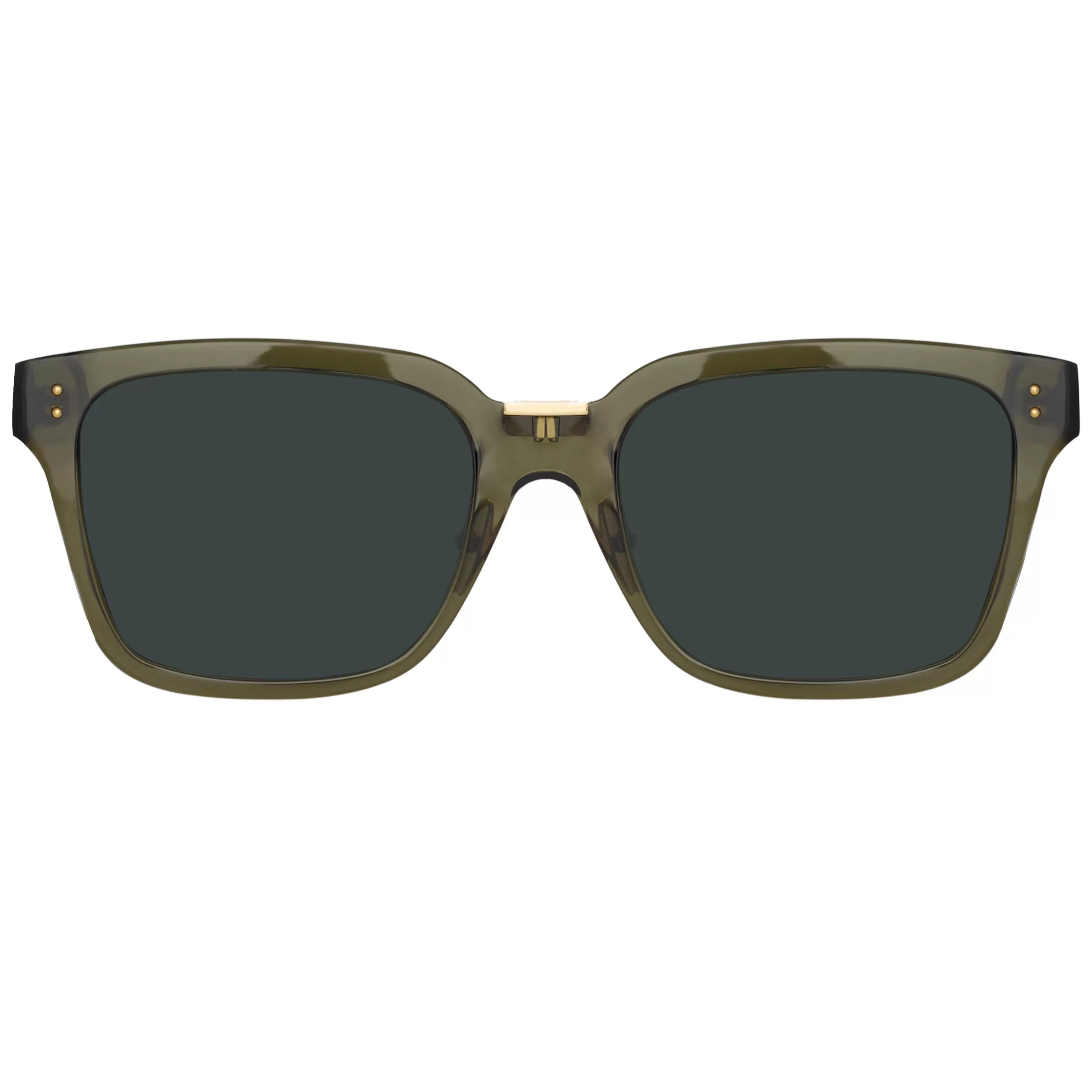 LINDA FARROW (U.K.) Desiree D-Frame Sunglasses in Green