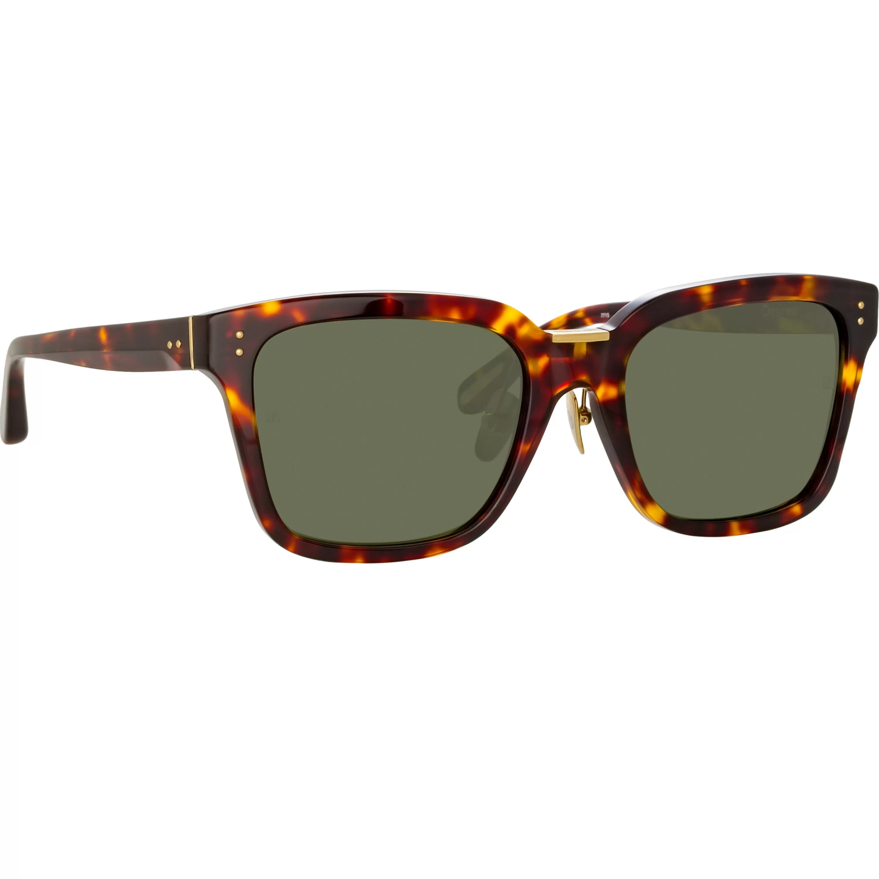LINDA FARROW (U.K.) Desiree D-Frame Sunglasses in Tortoiseshell