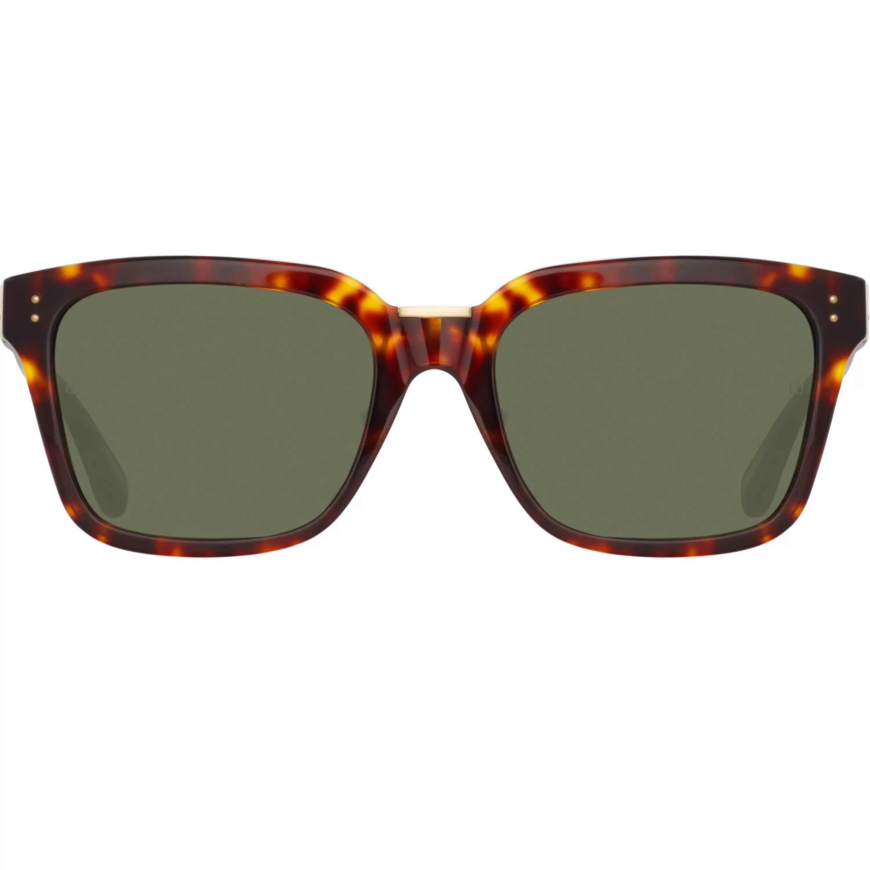 LINDA FARROW (U.K.) Desiree D-Frame Sunglasses in Tortoiseshell