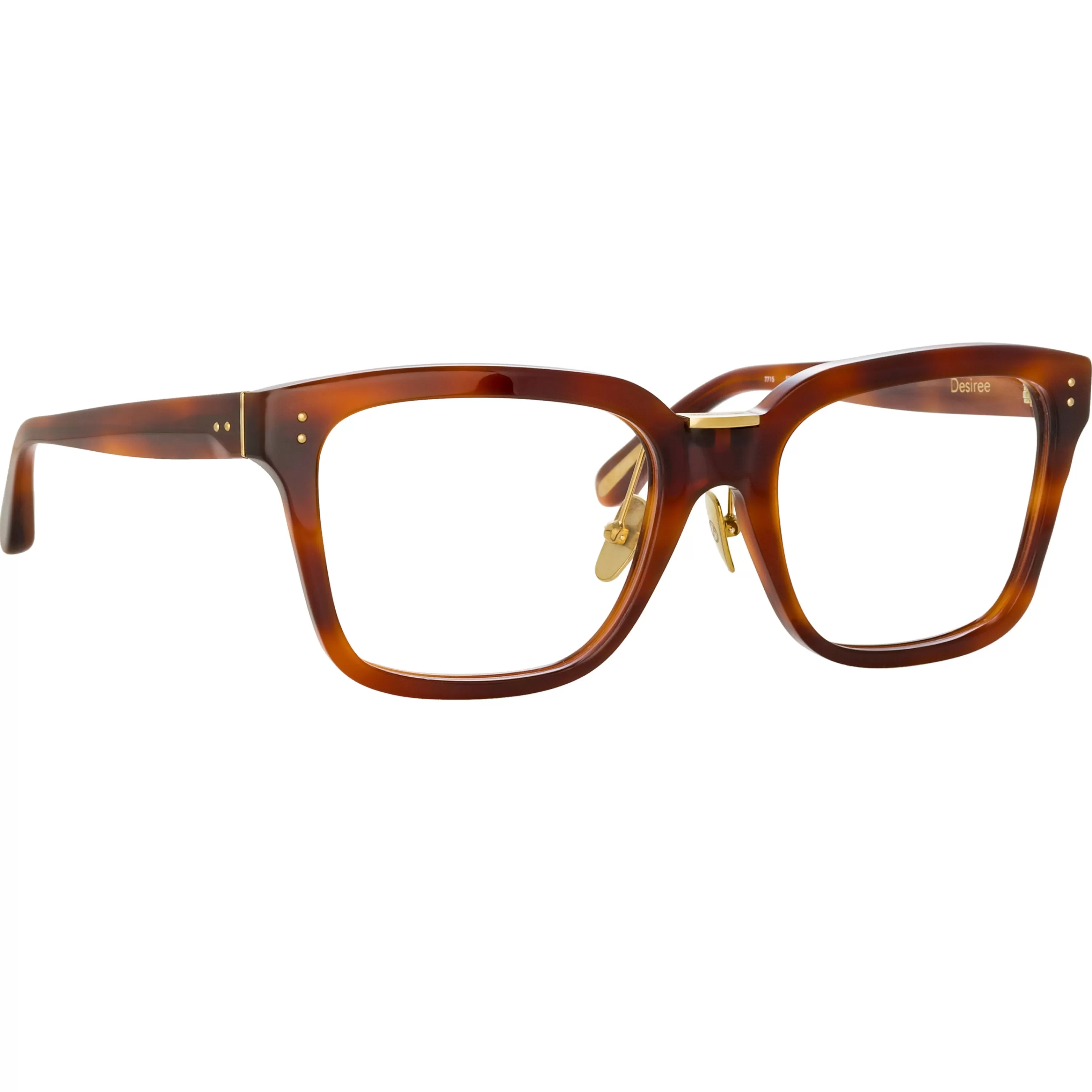 LINDA FARROW (U.K.) Desiree Optical D-Frame in Horn