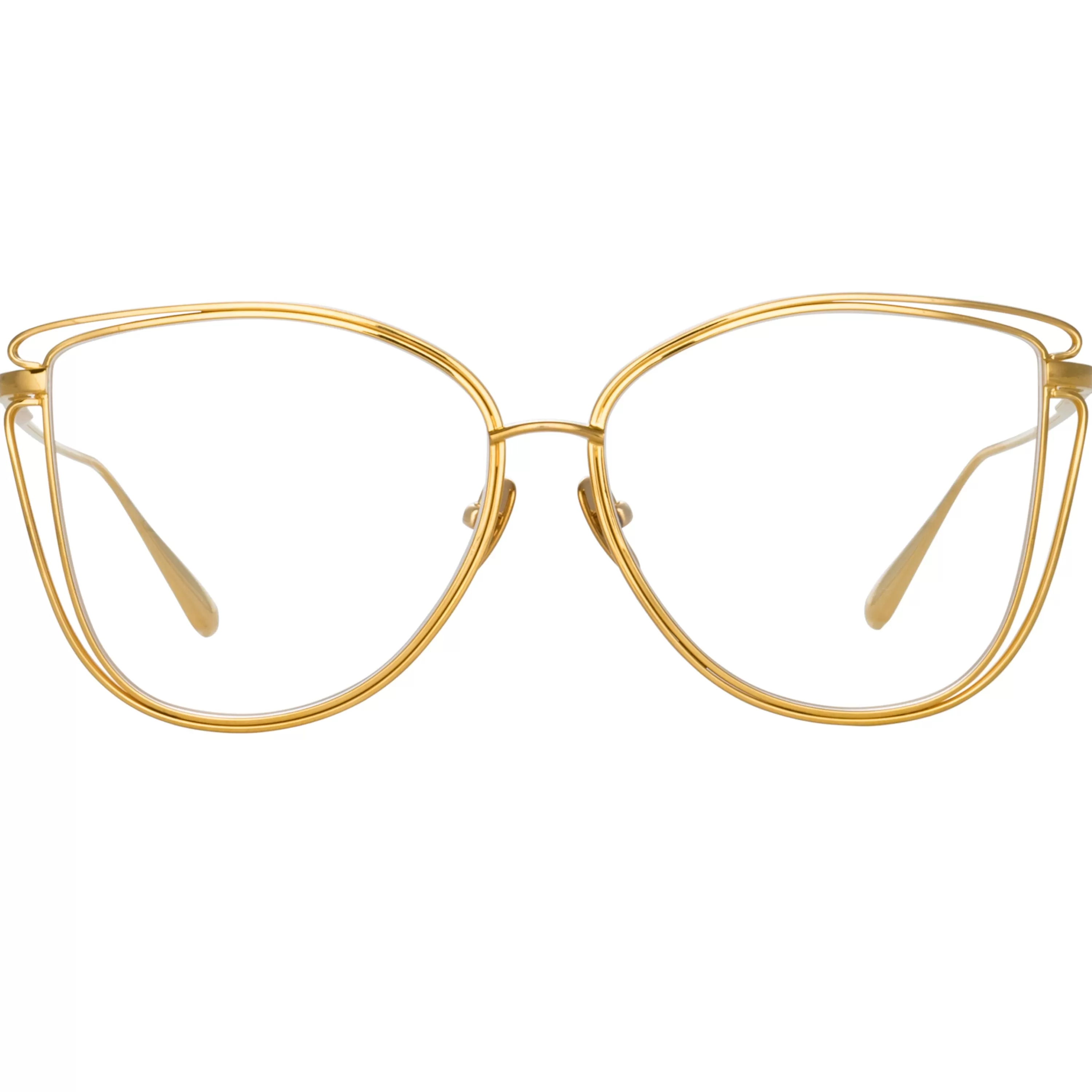 Women LINDA FARROW (U.K.) Dinah Cat Eye Optical Frame in Yellow Gold
