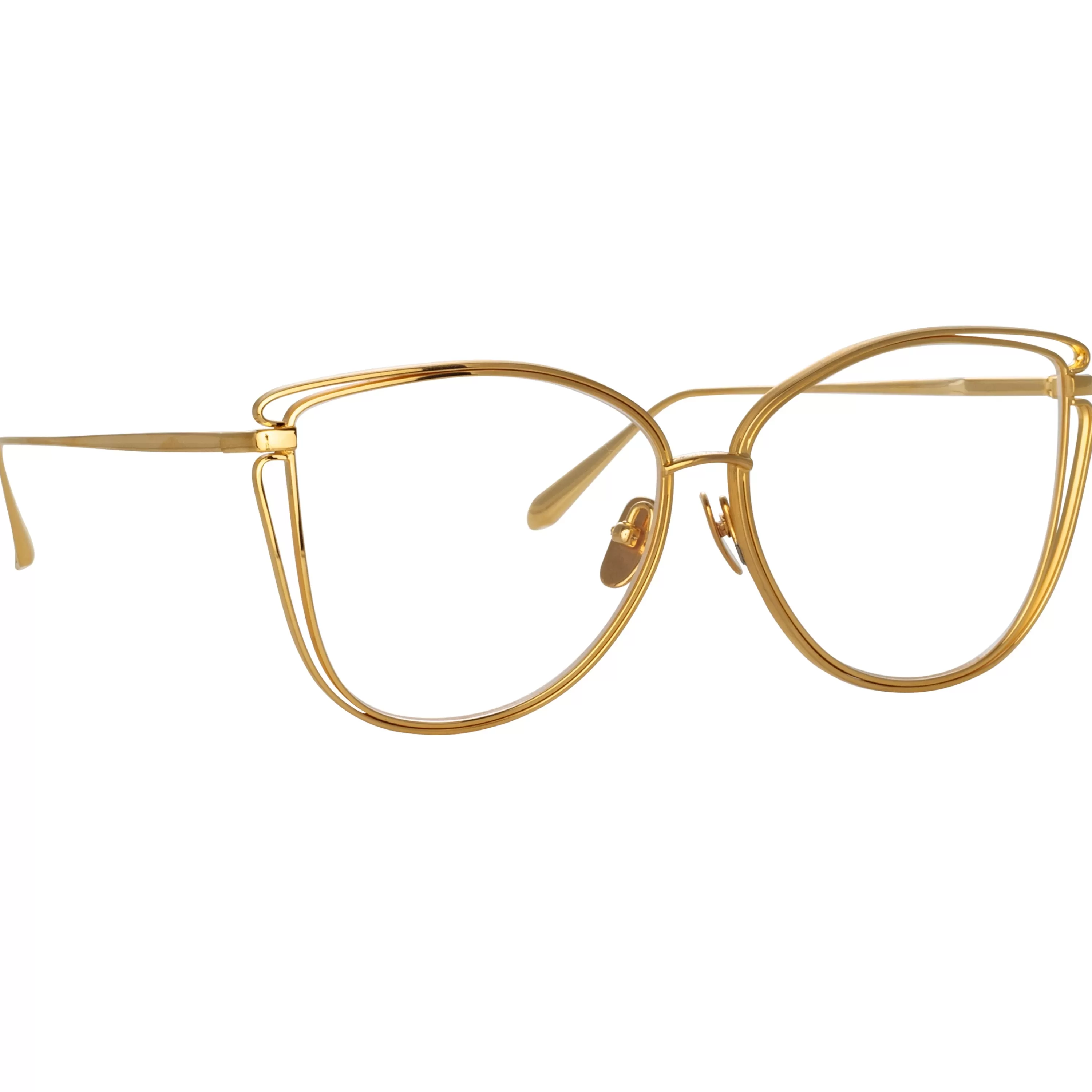 dinah_cat_eye_optical_frame_in_yellow_gold_2.webp Women LINDA FARROW (U.K.) Dinah Cat Eye Optical Frame in Yellow Gold