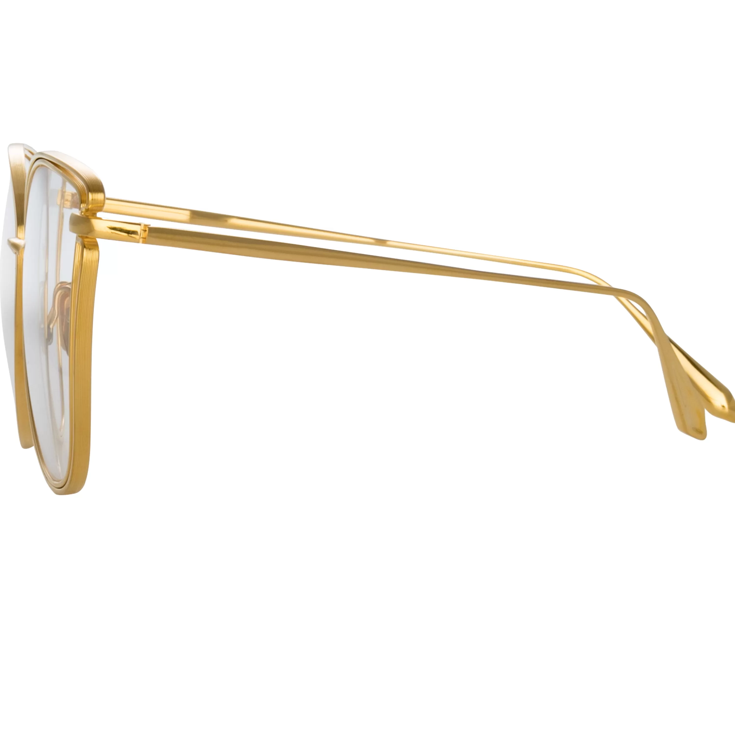 dinah_cat_eye_optical_frame_in_yellow_gold_3.webp Women LINDA FARROW (U.K.) Dinah Cat Eye Optical Frame in Yellow Gold