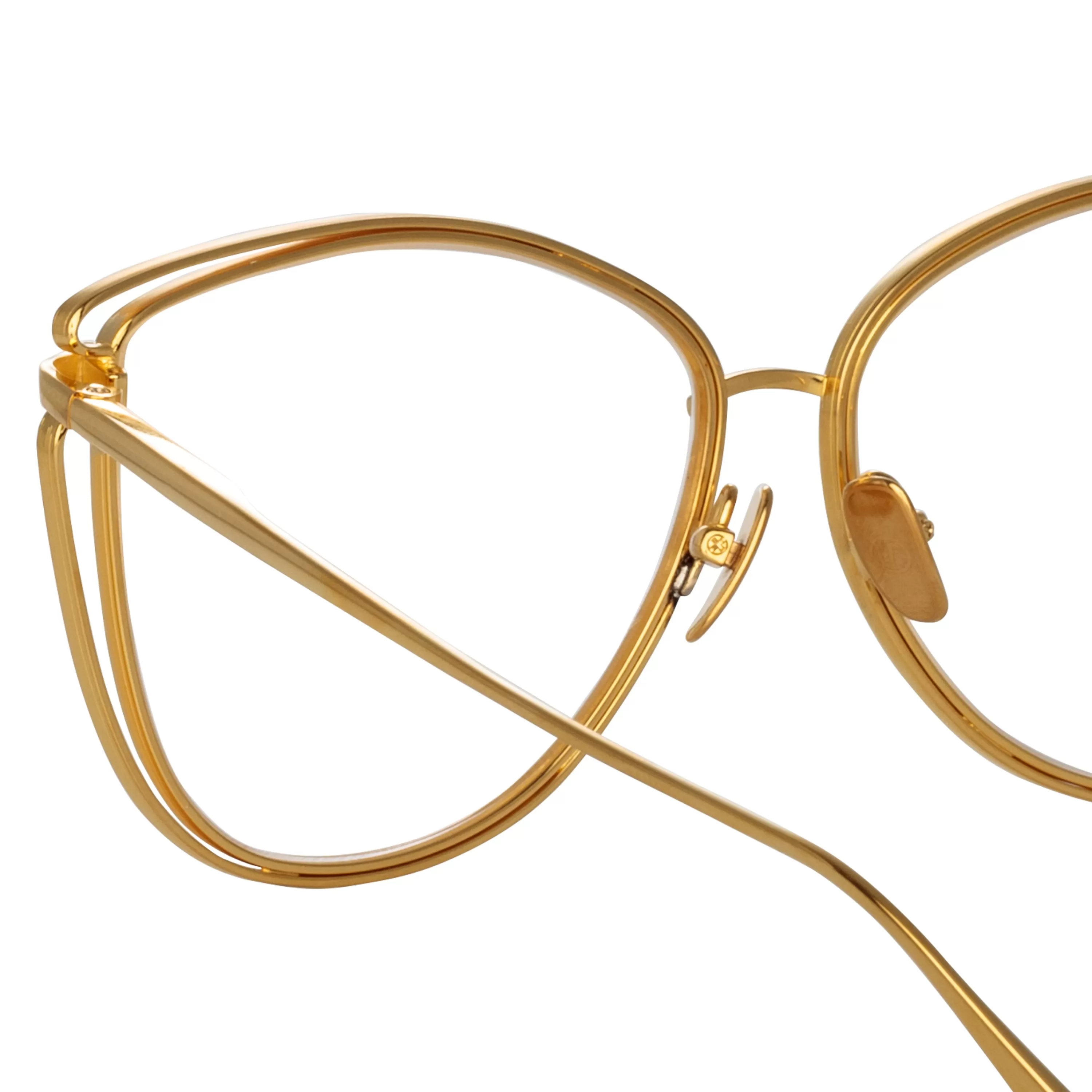 dinah_cat_eye_optical_frame_in_yellow_gold_4.webp Women LINDA FARROW (U.K.) Dinah Cat Eye Optical Frame in Yellow Gold