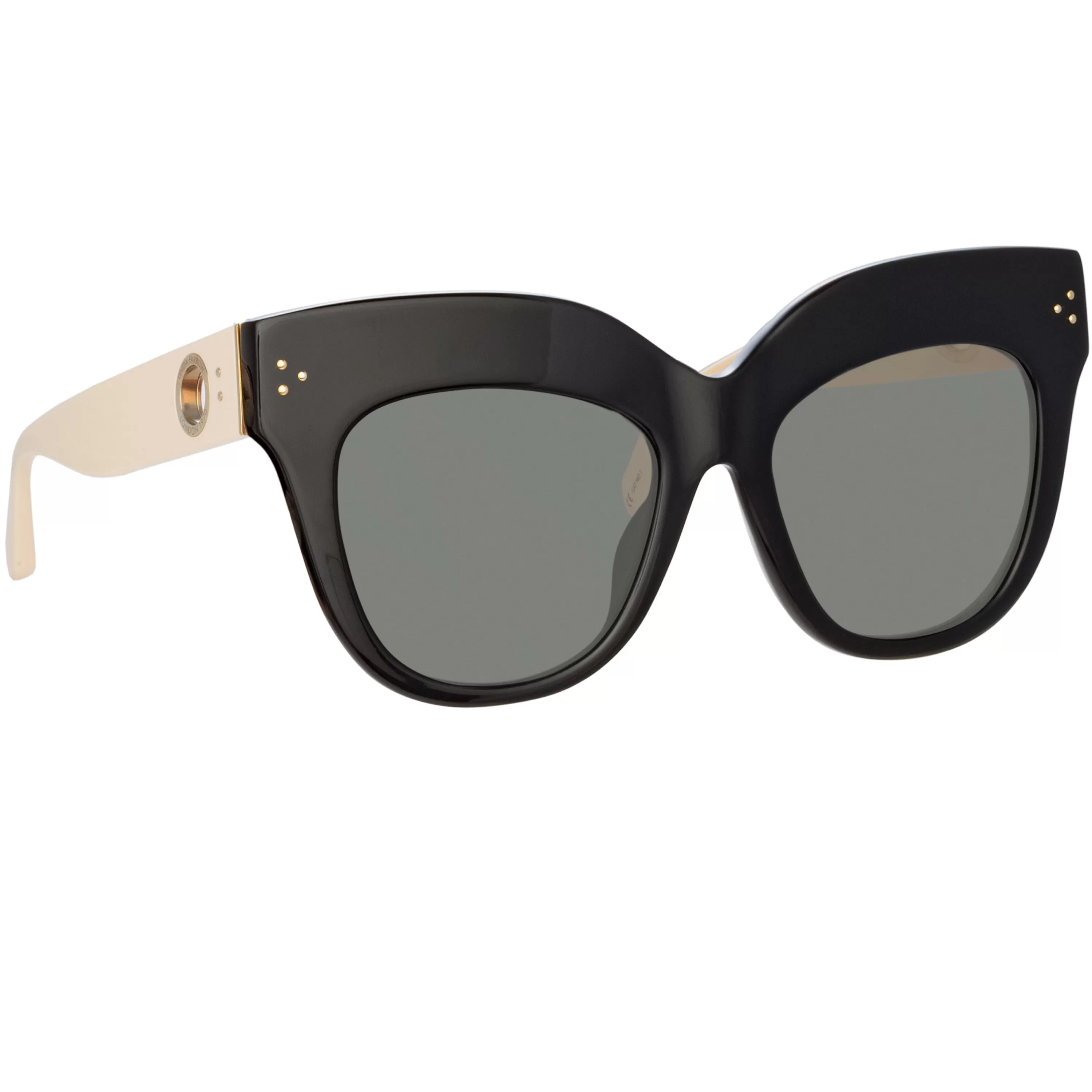 Linda Farrow Dunaway Oversized Sunglasses in Black and Cream