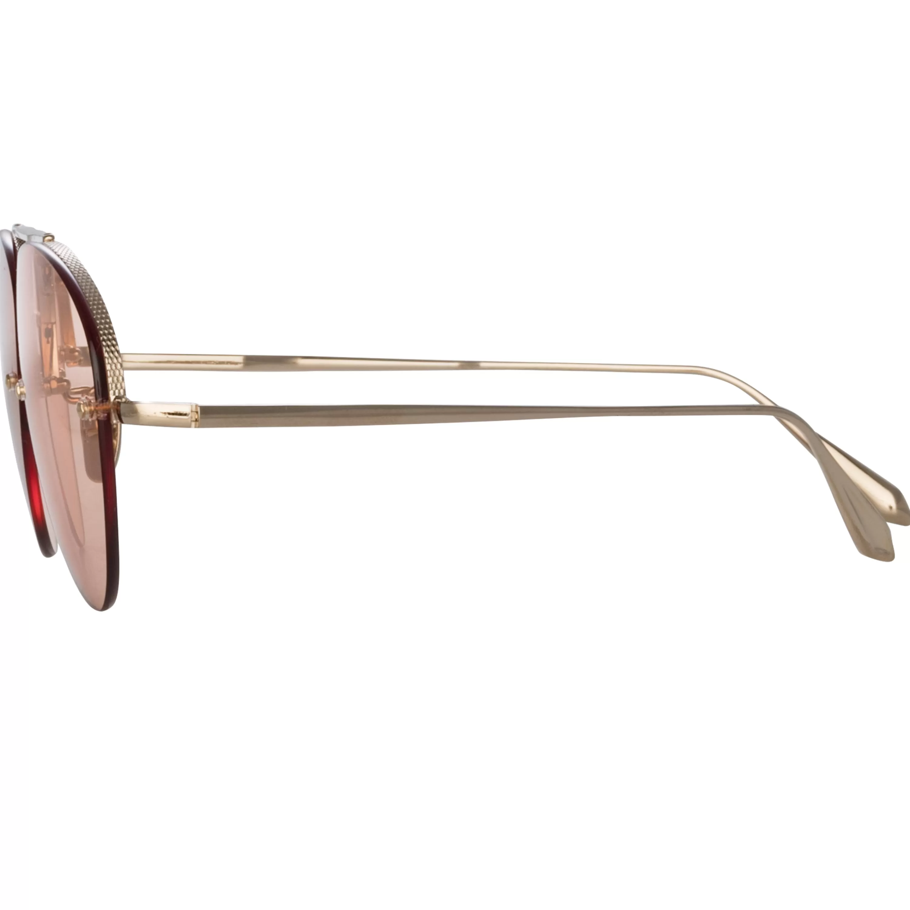 edano_aviator_sunglasses_in_light_gold_2.webp LINDA FARROW (U.K.) Edano Aviator Sunglasses in Light Gold
