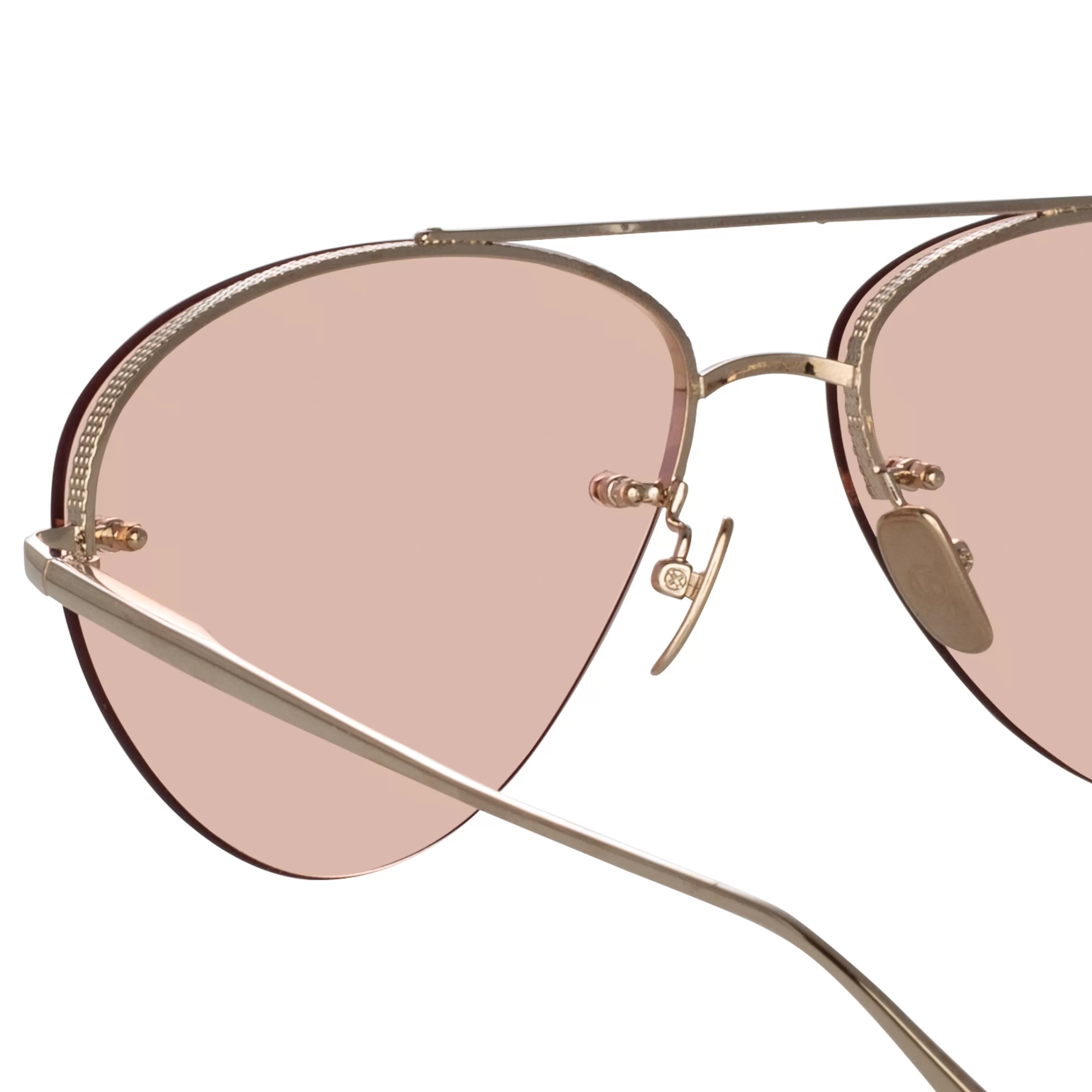 edano_aviator_sunglasses_in_light_gold_3.webp LINDA FARROW (U.K.) Edano Aviator Sunglasses in Light Gold