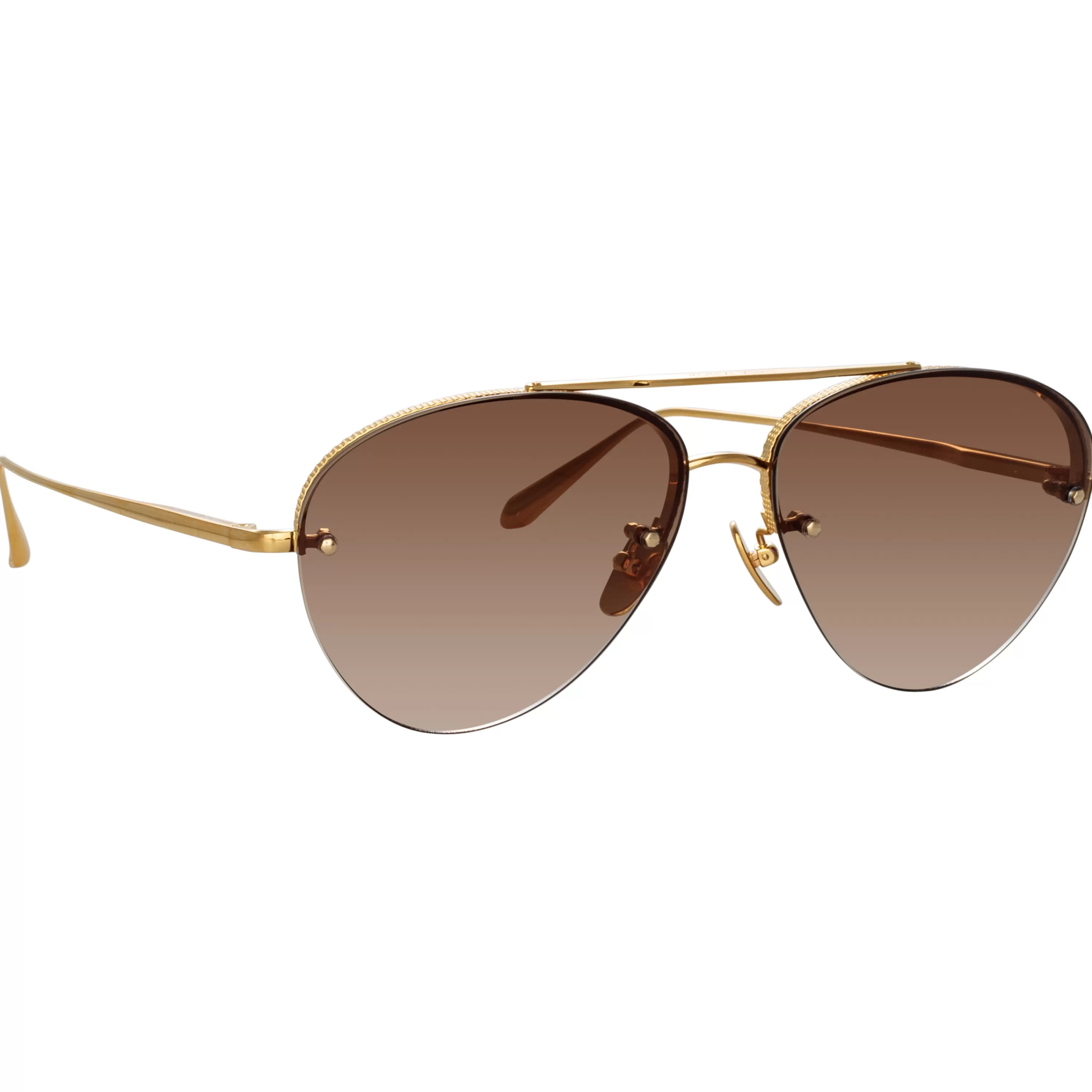 edano_aviator_sunglasses_in_yellow_gold_2.webp Women LINDA FARROW (U.K.) Edano Aviator Sunglasses in Yellow Gold