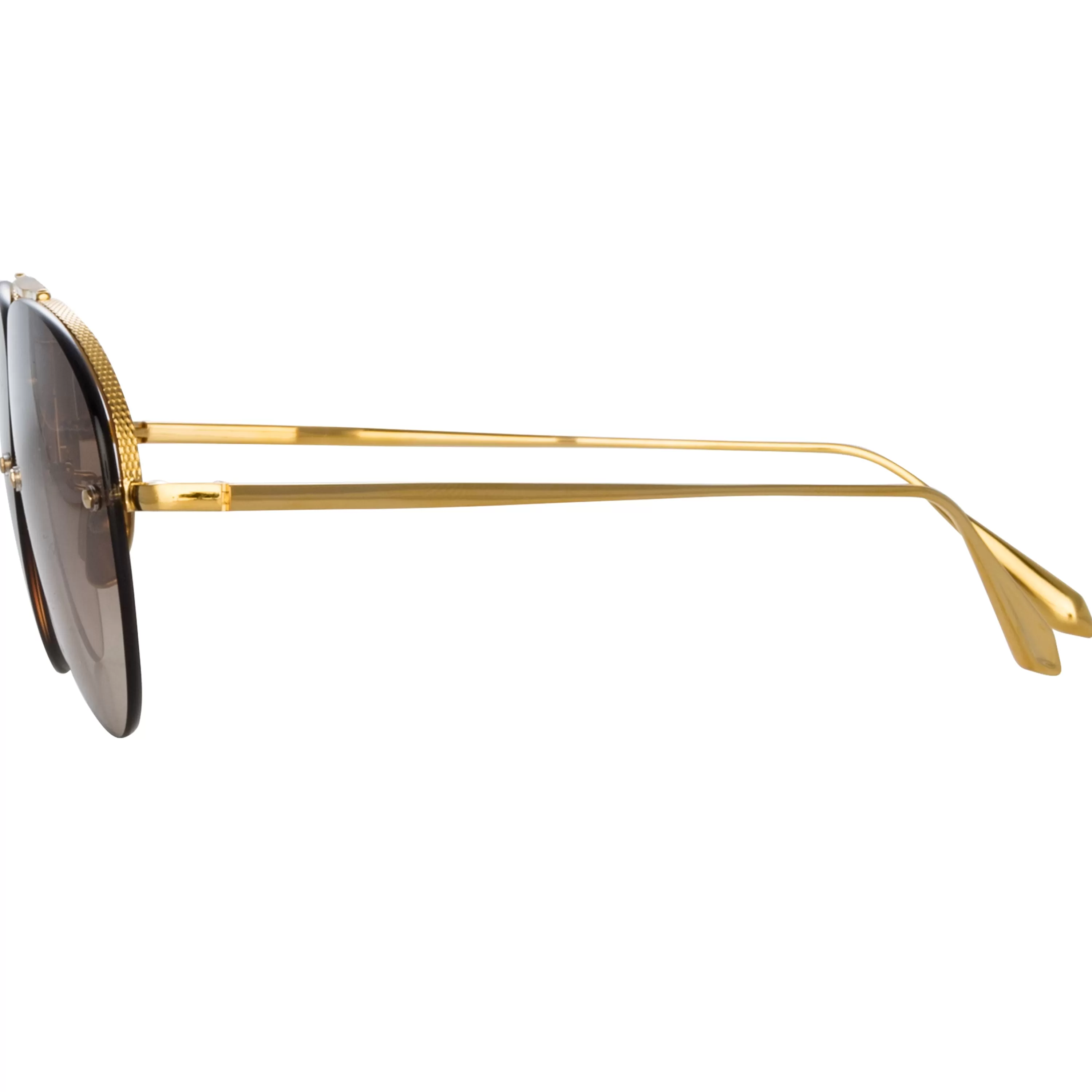 edano_aviator_sunglasses_in_yellow_gold_3.webp Women LINDA FARROW (U.K.) Edano Aviator Sunglasses in Yellow Gold