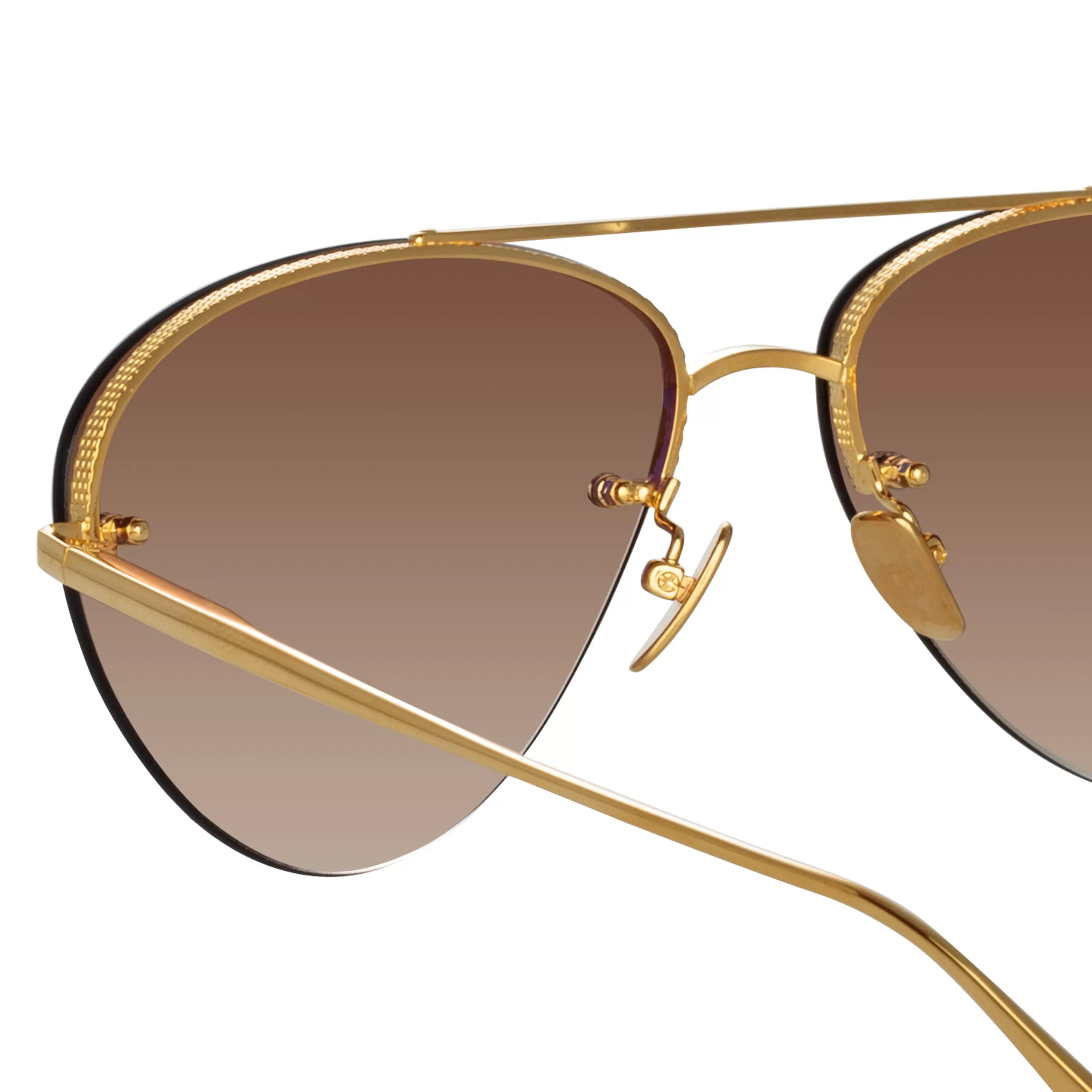 edano_aviator_sunglasses_in_yellow_gold_4.webp Women LINDA FARROW (U.K.) Edano Aviator Sunglasses in Yellow Gold