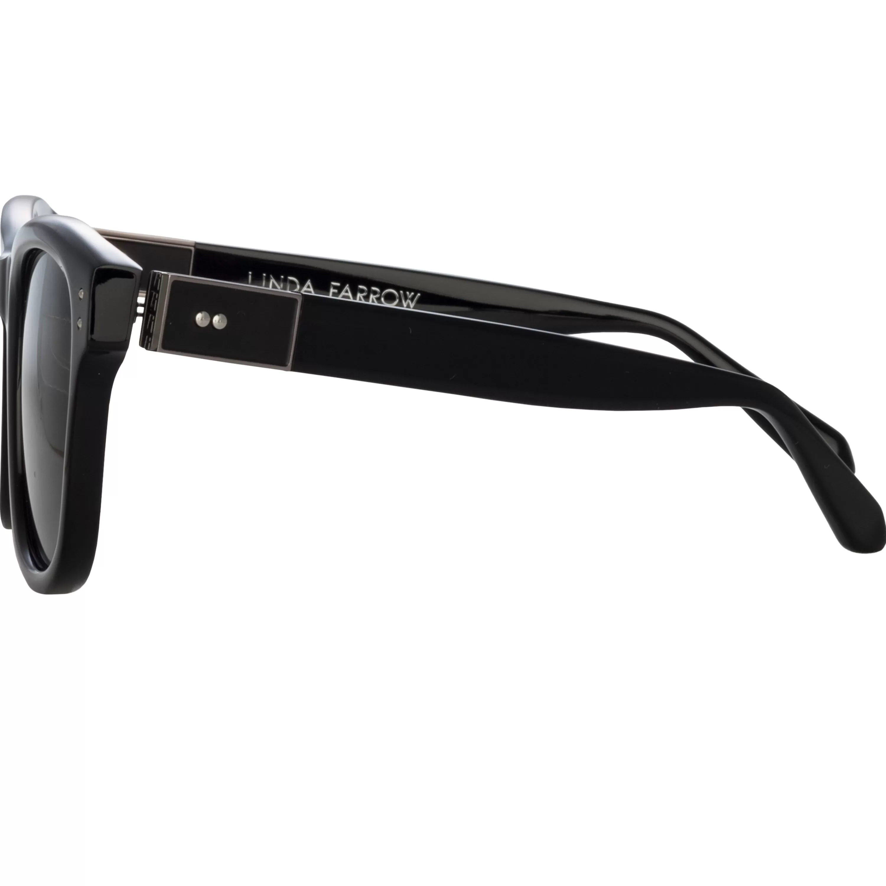 edson_dframe_sunglasses_in_black_and_nickel_2.webp LINDA FARROW (U.K.) Edson D-Frame Sunglasses in Black and Nickel