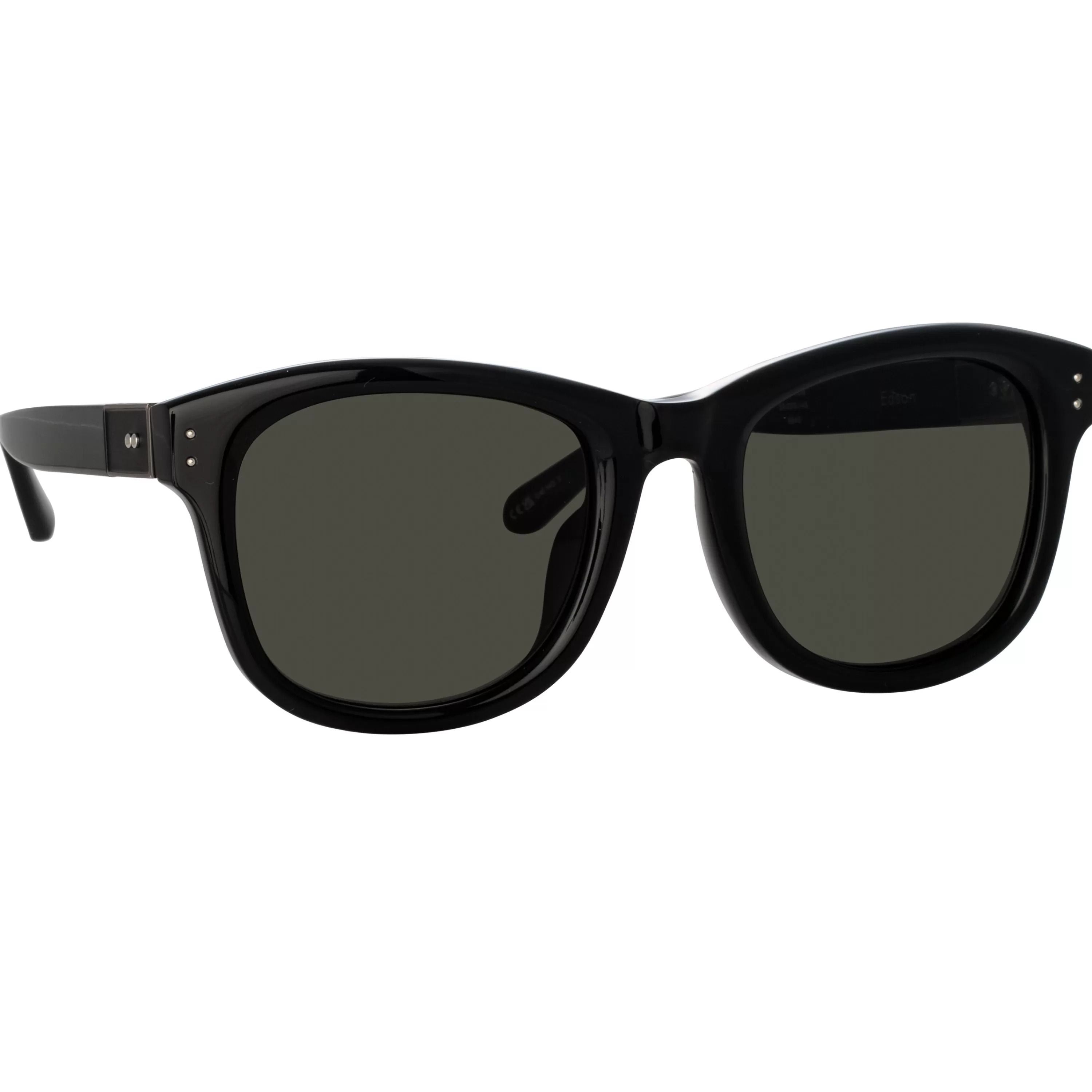 edson_dframe_sunglasses_in_black_and_nickel_4.webp LINDA FARROW (U.K.) Edson D-Frame Sunglasses in Black and Nickel