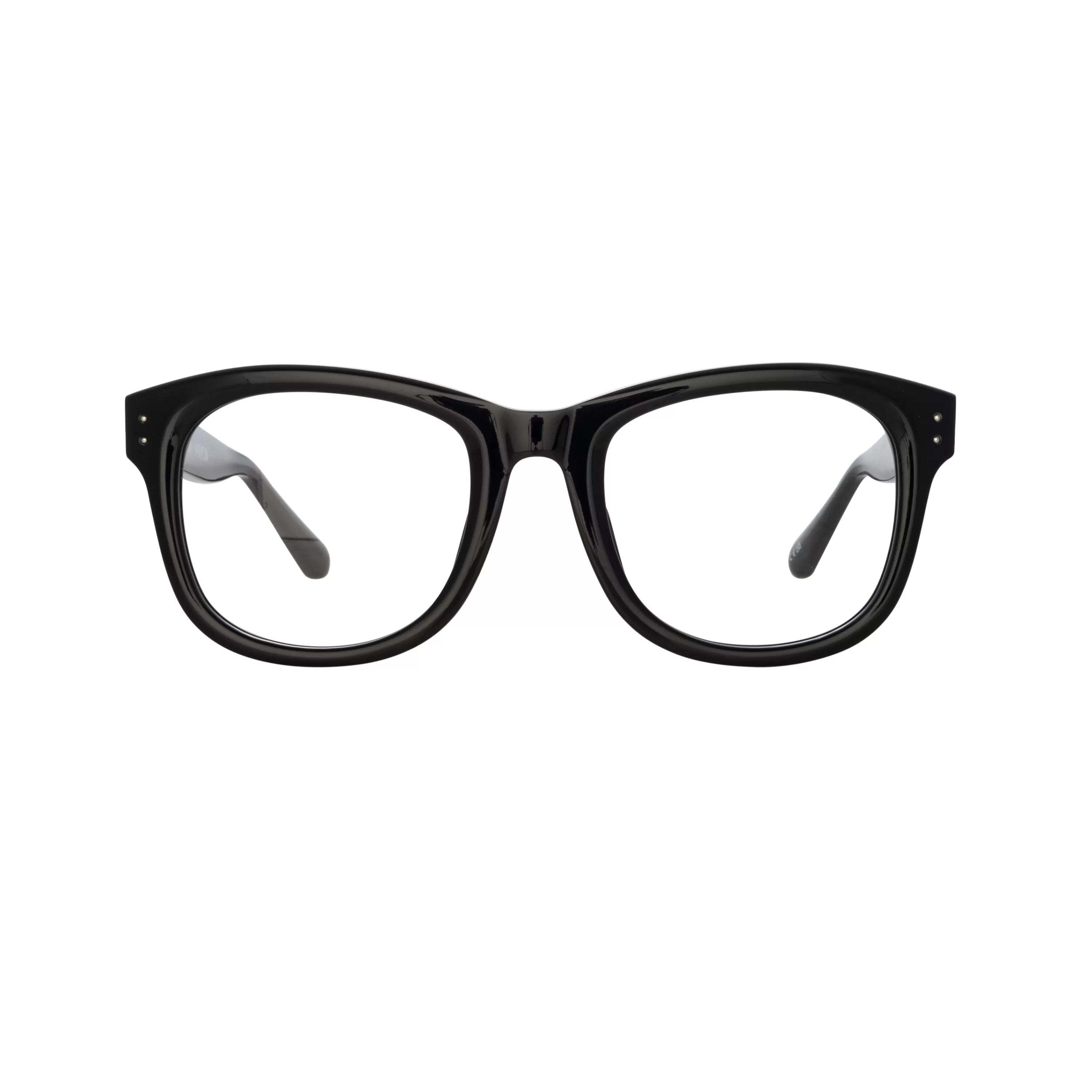 LINDA FARROW (U.K.) Edson Optical D-Frame in Black and Nickel