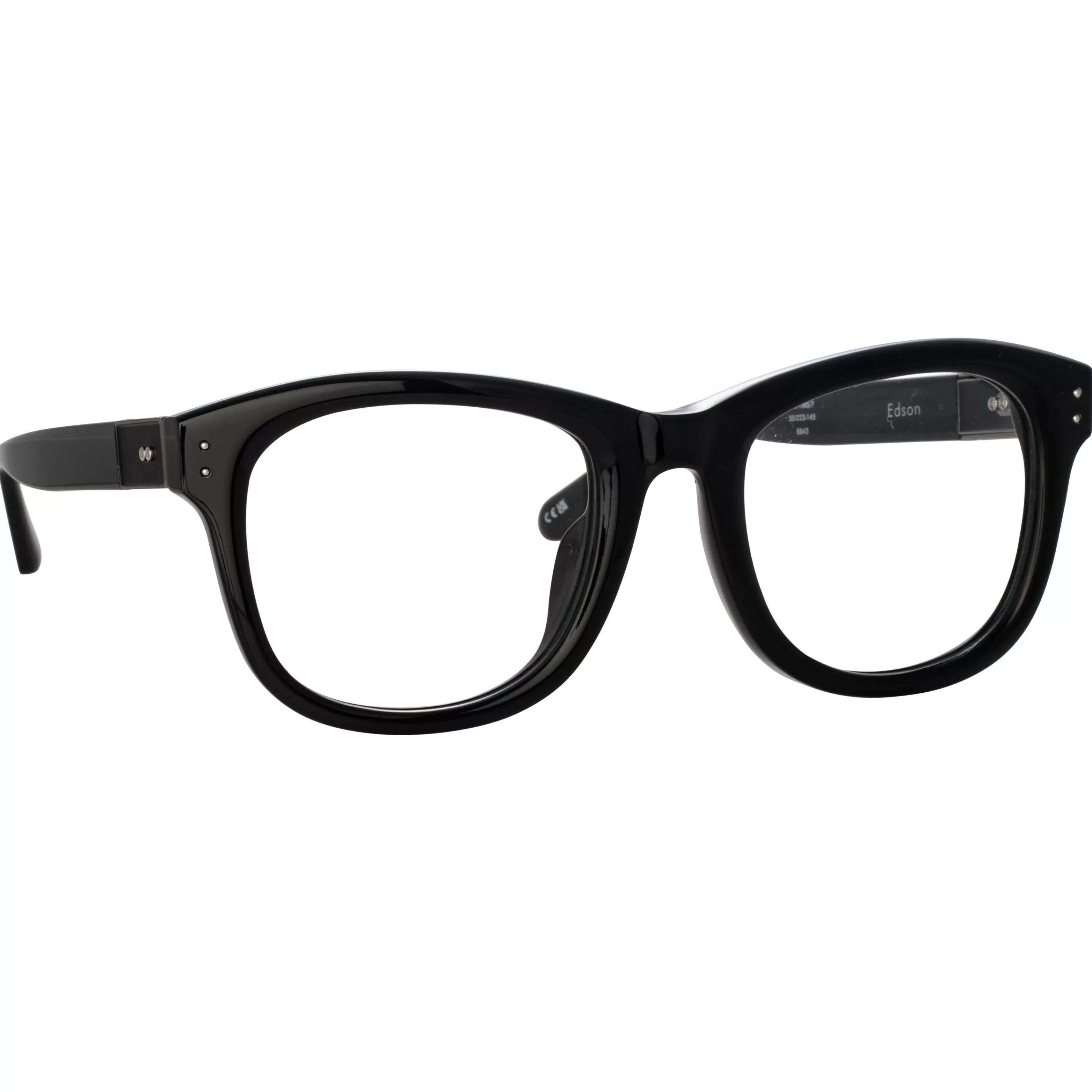 edson_optical_dframe_in_black_and_nickel_2.webp LINDA FARROW (U.K.) Edson Optical D-Frame in Black and Nickel