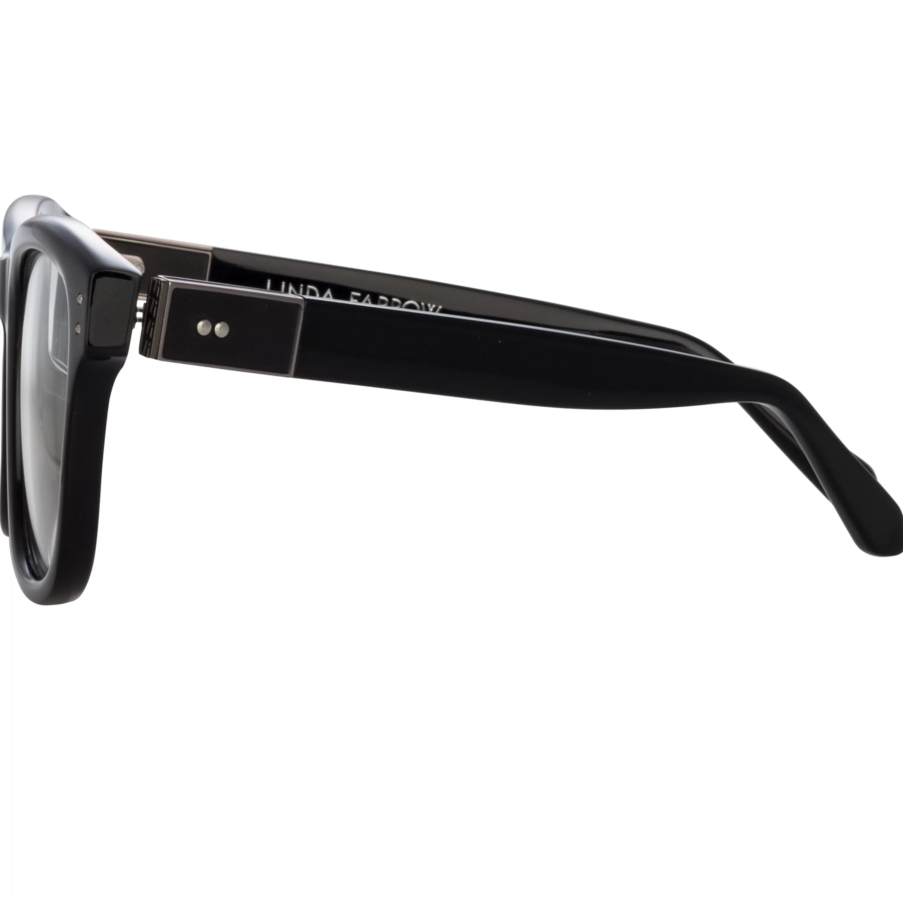 edson_optical_dframe_in_black_and_nickel_3.webp LINDA FARROW (U.K.) Edson Optical D-Frame in Black and Nickel