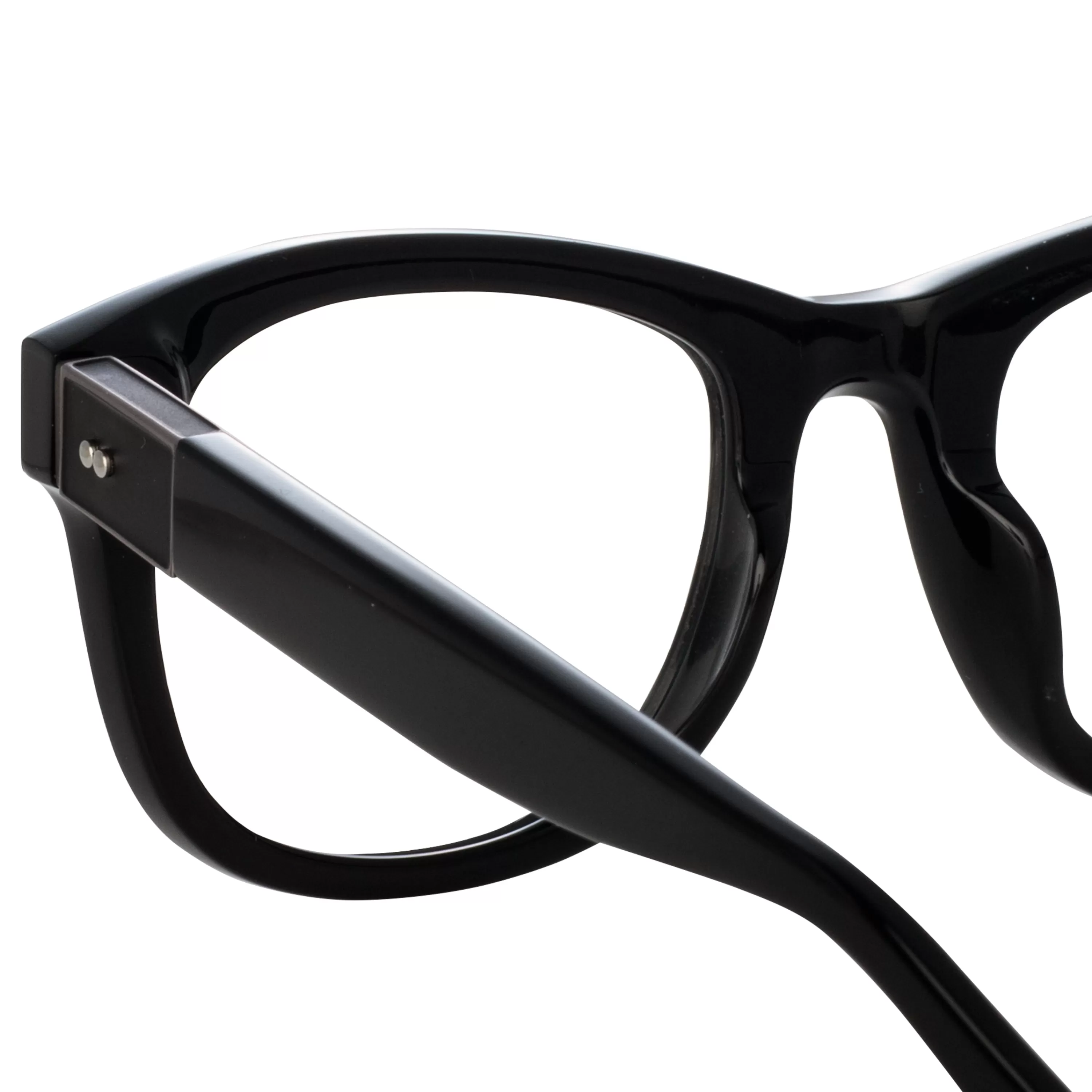 edson_optical_dframe_in_black_and_nickel_4.webp LINDA FARROW (U.K.) Edson Optical D-Frame in Black and Nickel