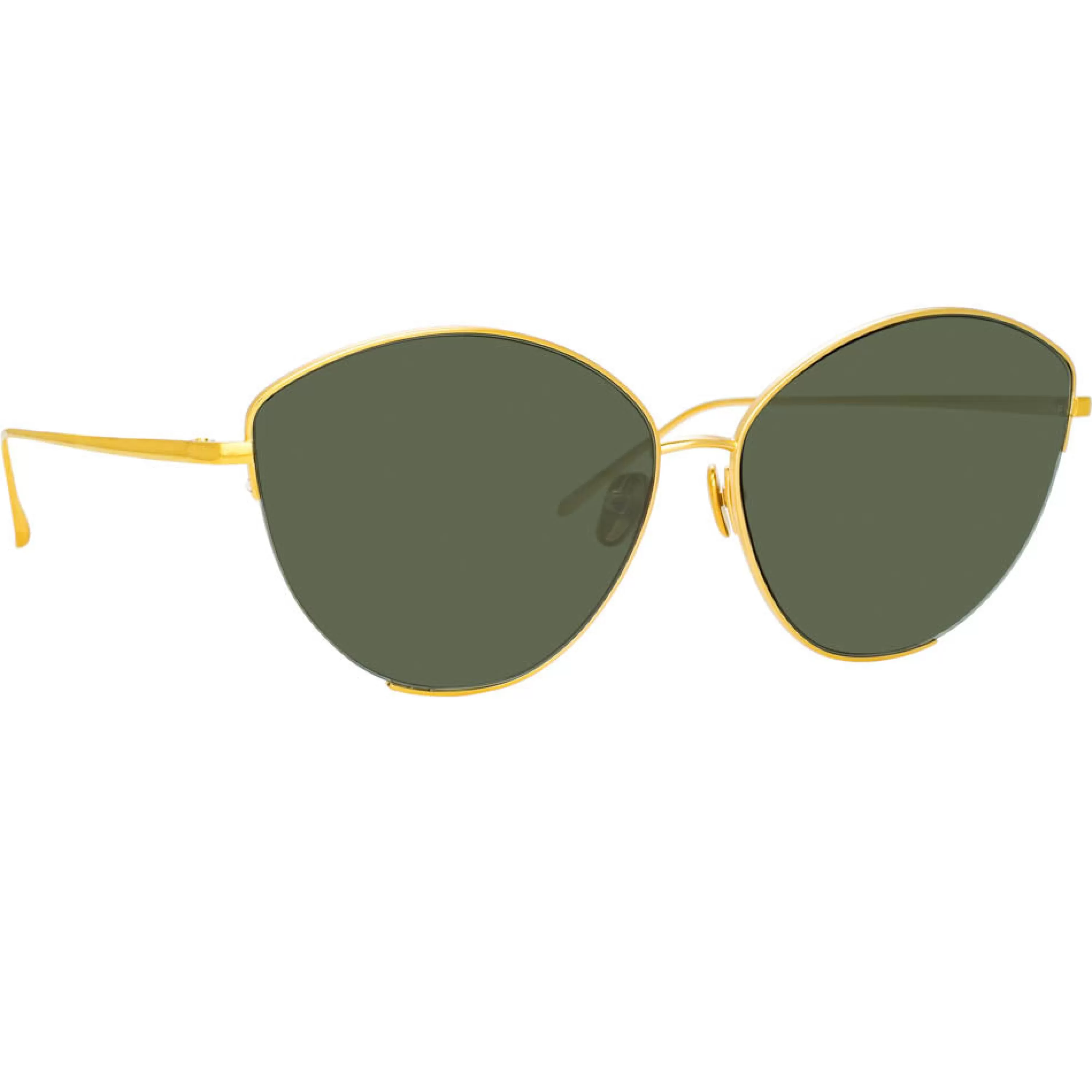 Linda Farrow Ella Cat Eye Sunglasses in Yellow Gold