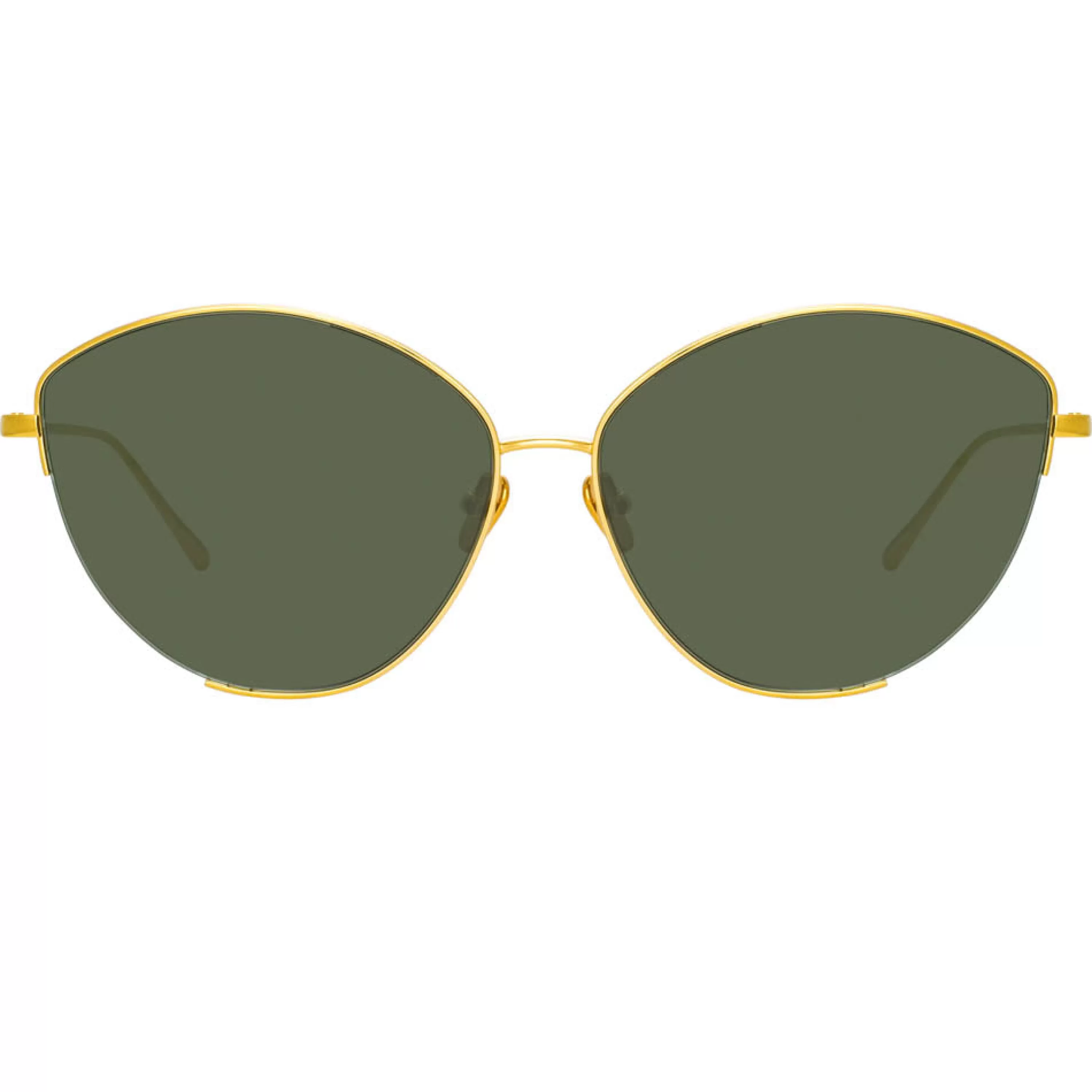 Linda Farrow Ella Cat Eye Sunglasses in Yellow Gold