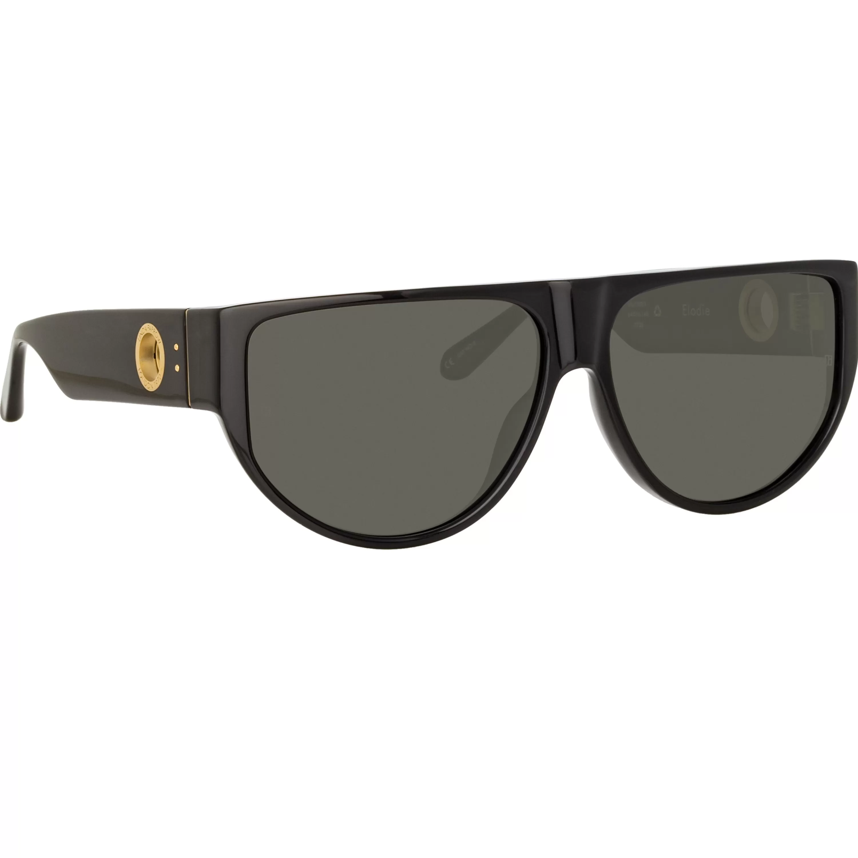 LINDA FARROW (U.K.) Elodie Flat Top Sunglasses in Black