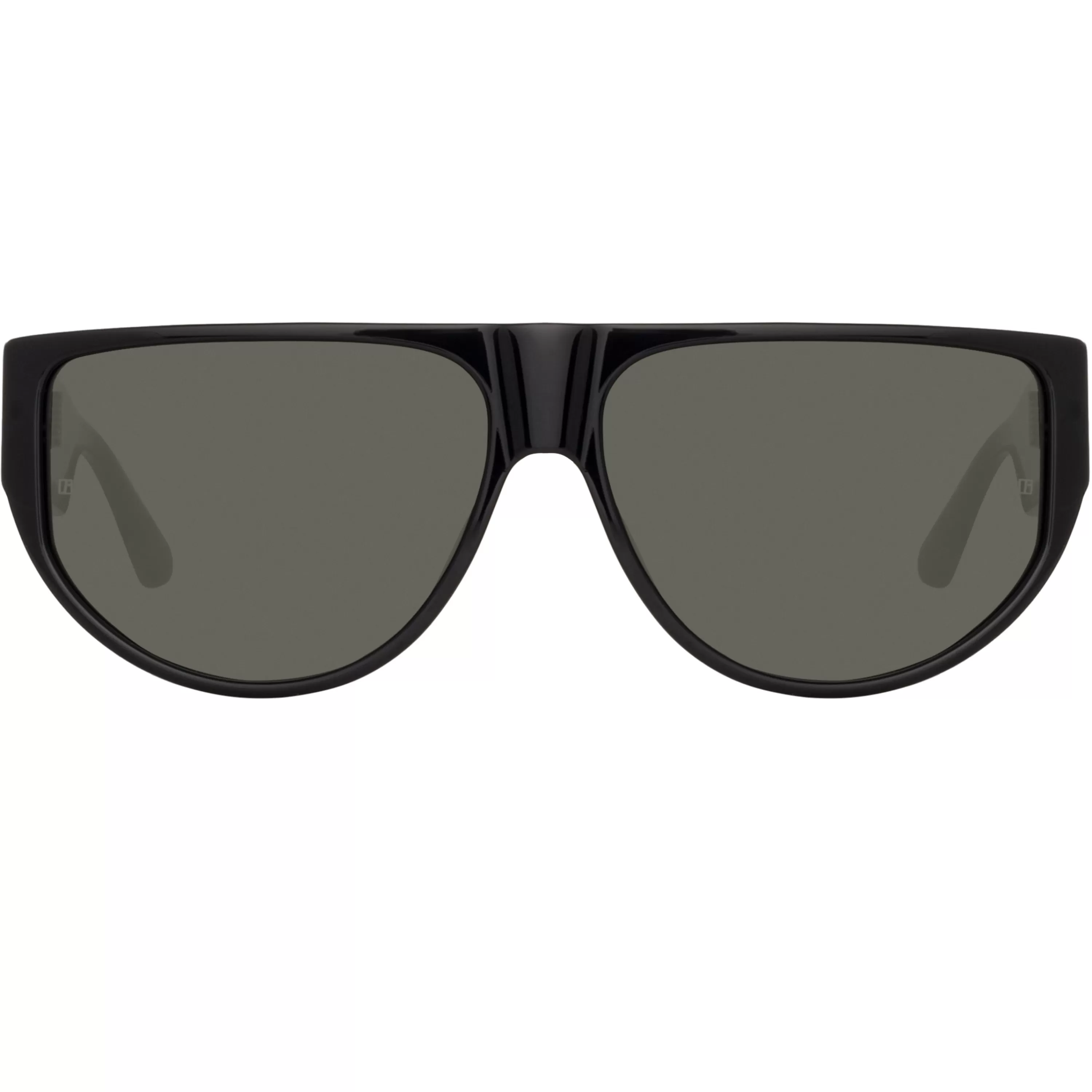 LINDA FARROW (U.K.) Elodie Flat Top Sunglasses in Black