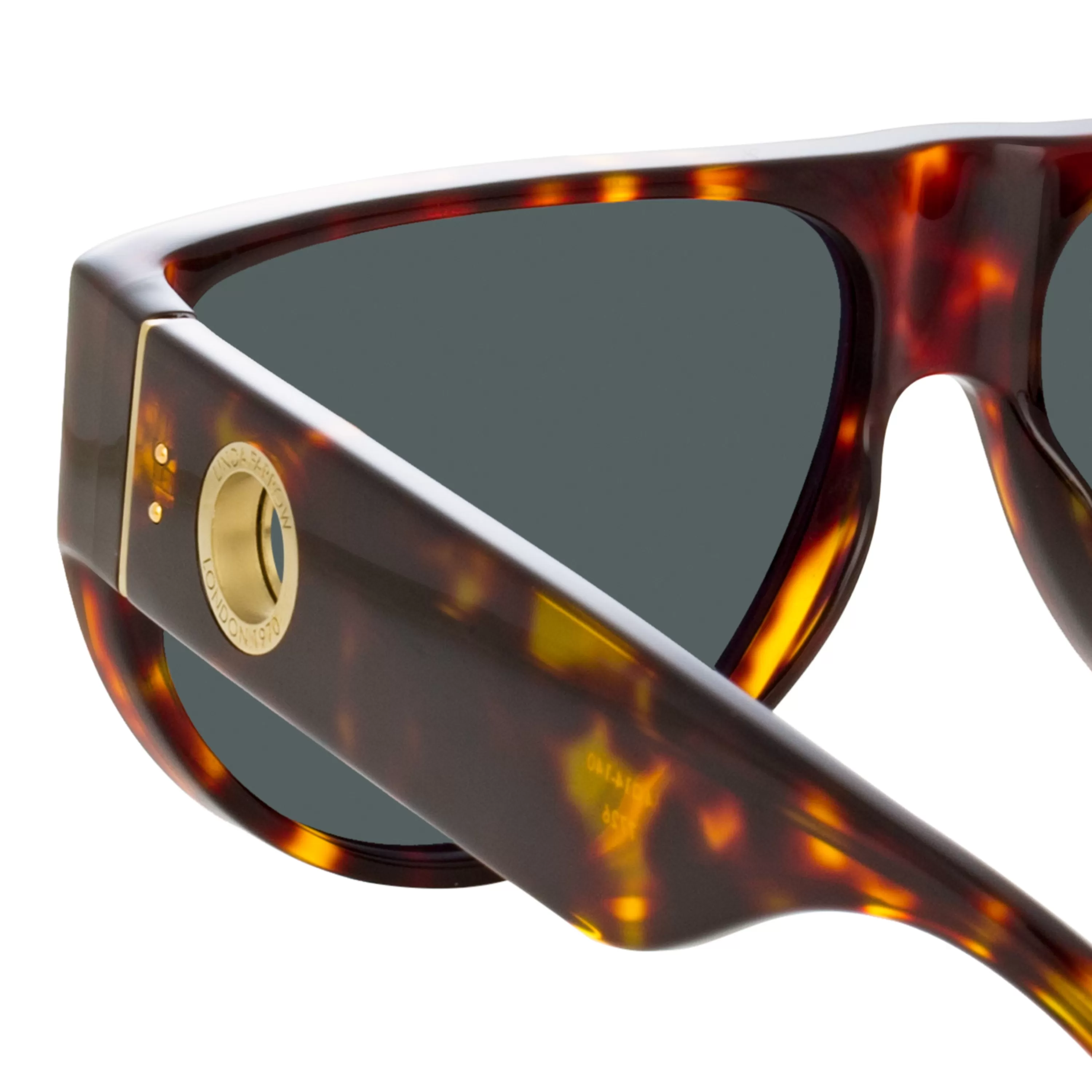 elodie_flat_top_sunglasses_in_tortoiseshell_3.webp LINDA FARROW (U.K.) Elodie Flat Top Sunglasses in Tortoiseshell