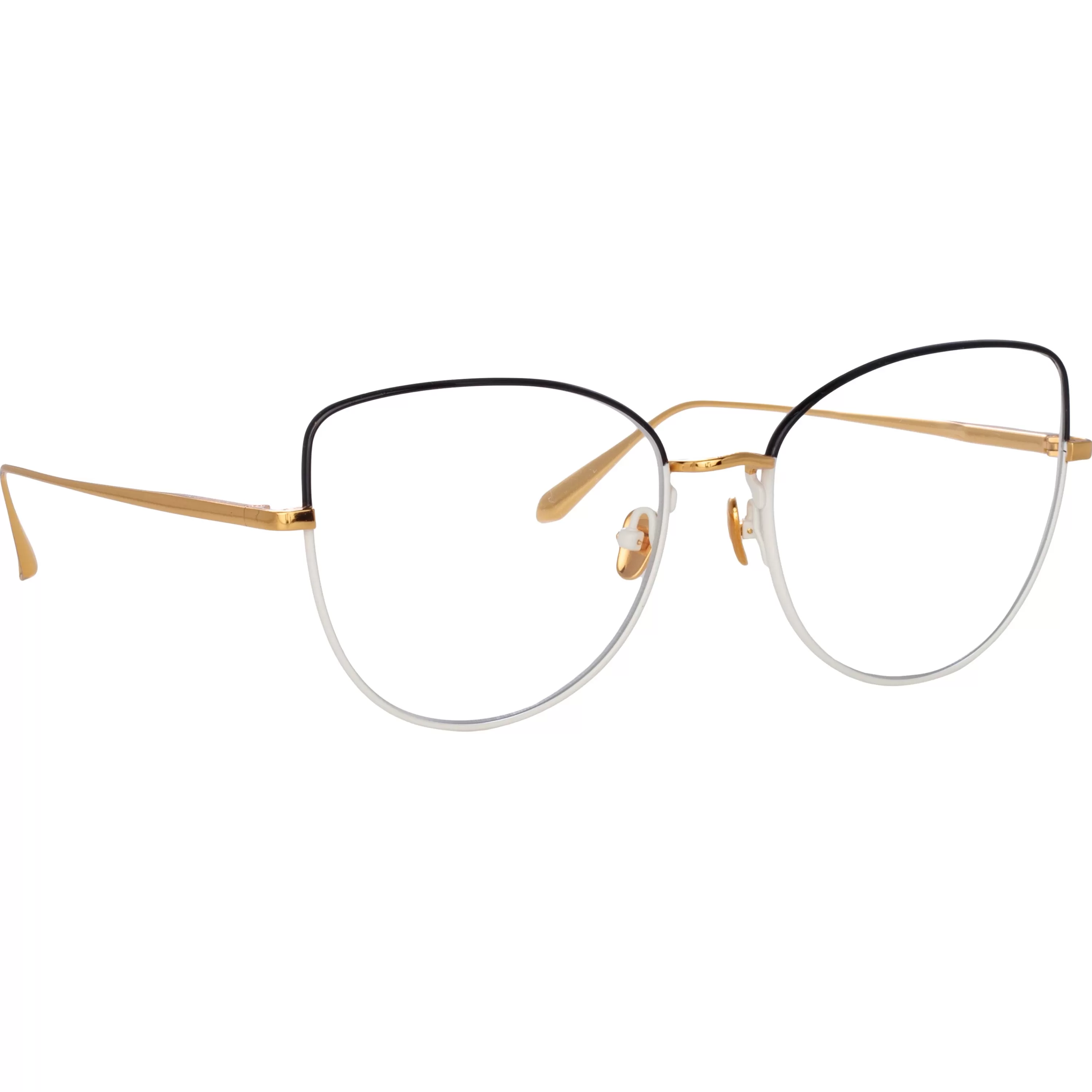 eloise_cat_eye_optical_frame_in_black_and_yellow_gold_2.webp LINDA FARROW (U.K.) Eloise Cat Eye Optical Frame in Black and Yellow Gold