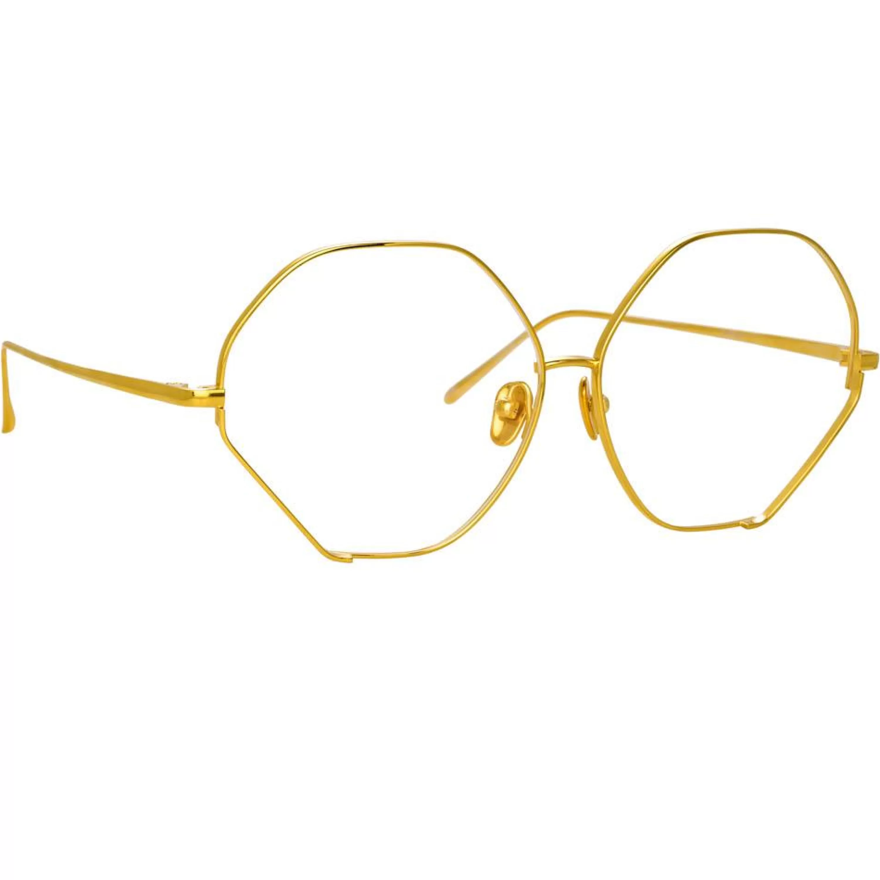 Linda Farrow Fawcet Hexagon Optical Frame in Light Gold