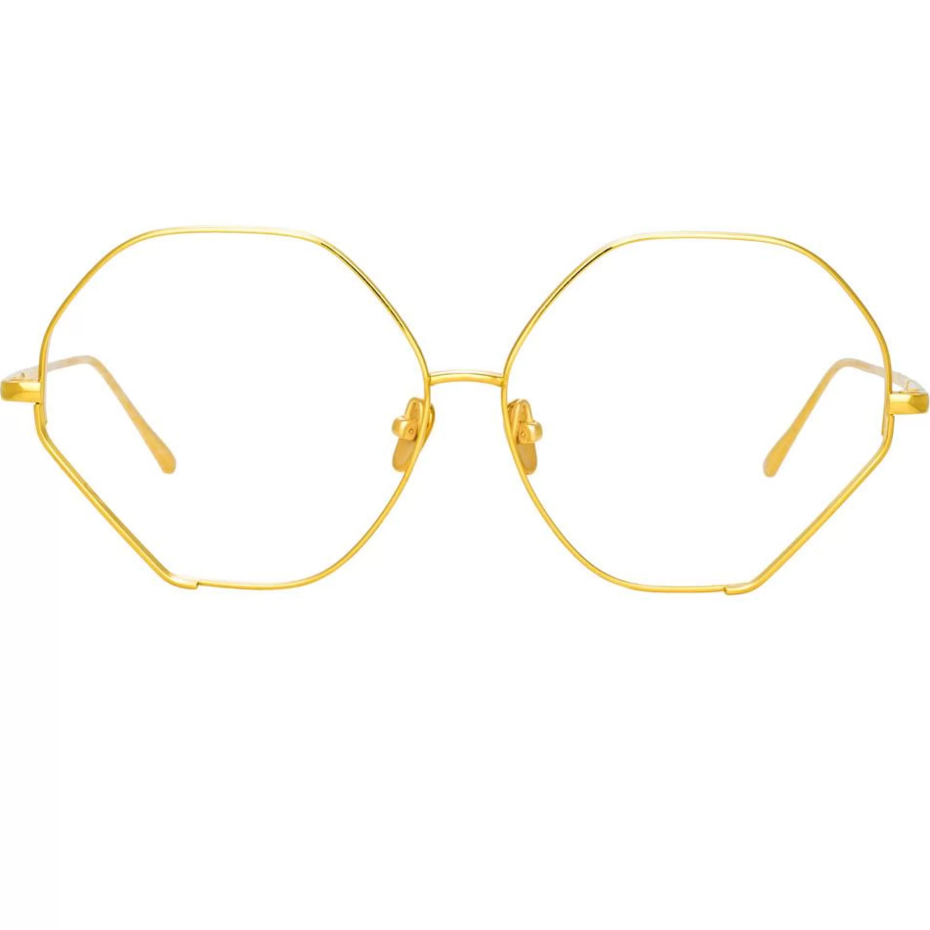 Linda Farrow Fawcet Hexagon Optical Frame in Light Gold