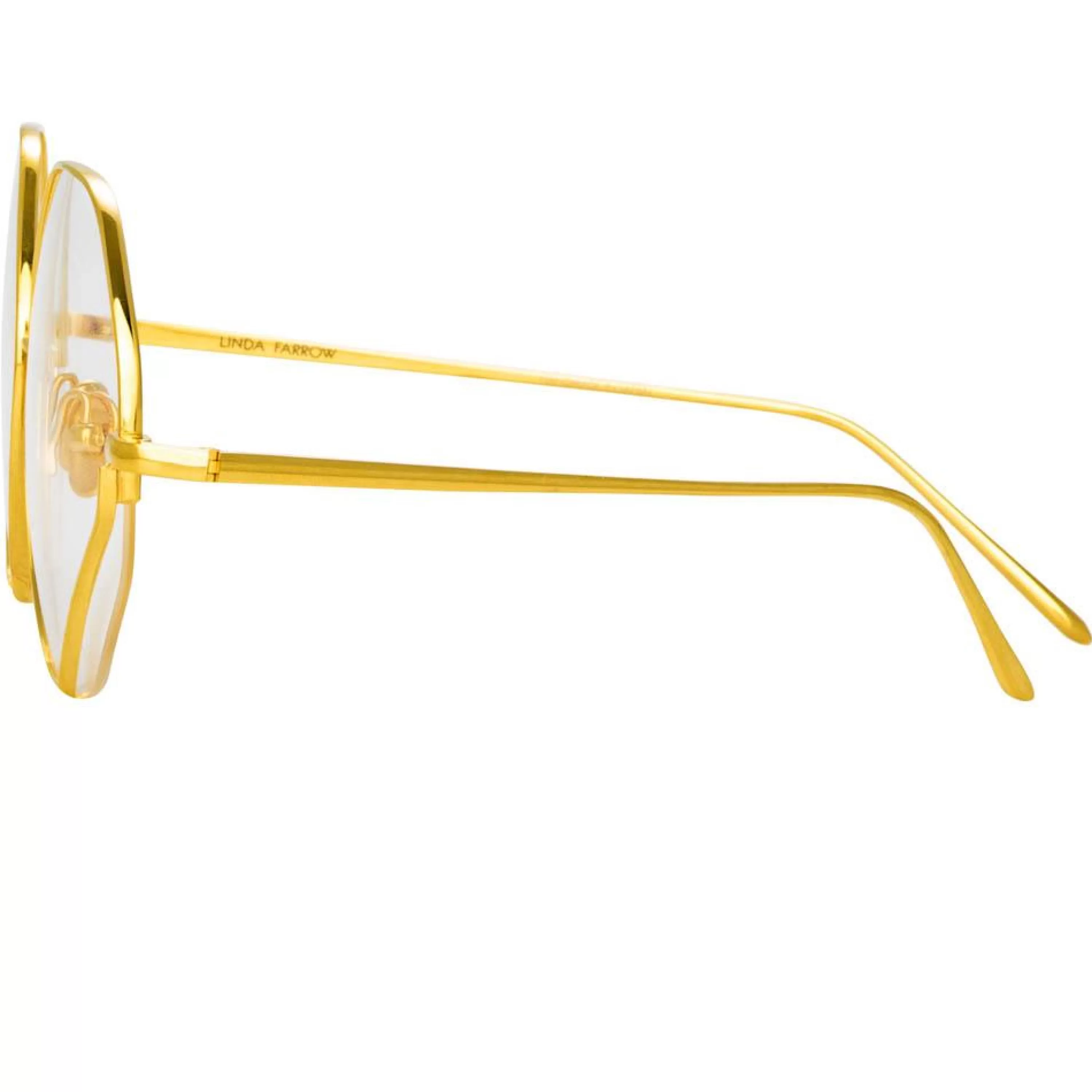 fawcet_hexagon_optical_frame_in_light_gold_2.webp Linda Farrow Fawcet Hexagon Optical Frame in Light Gold