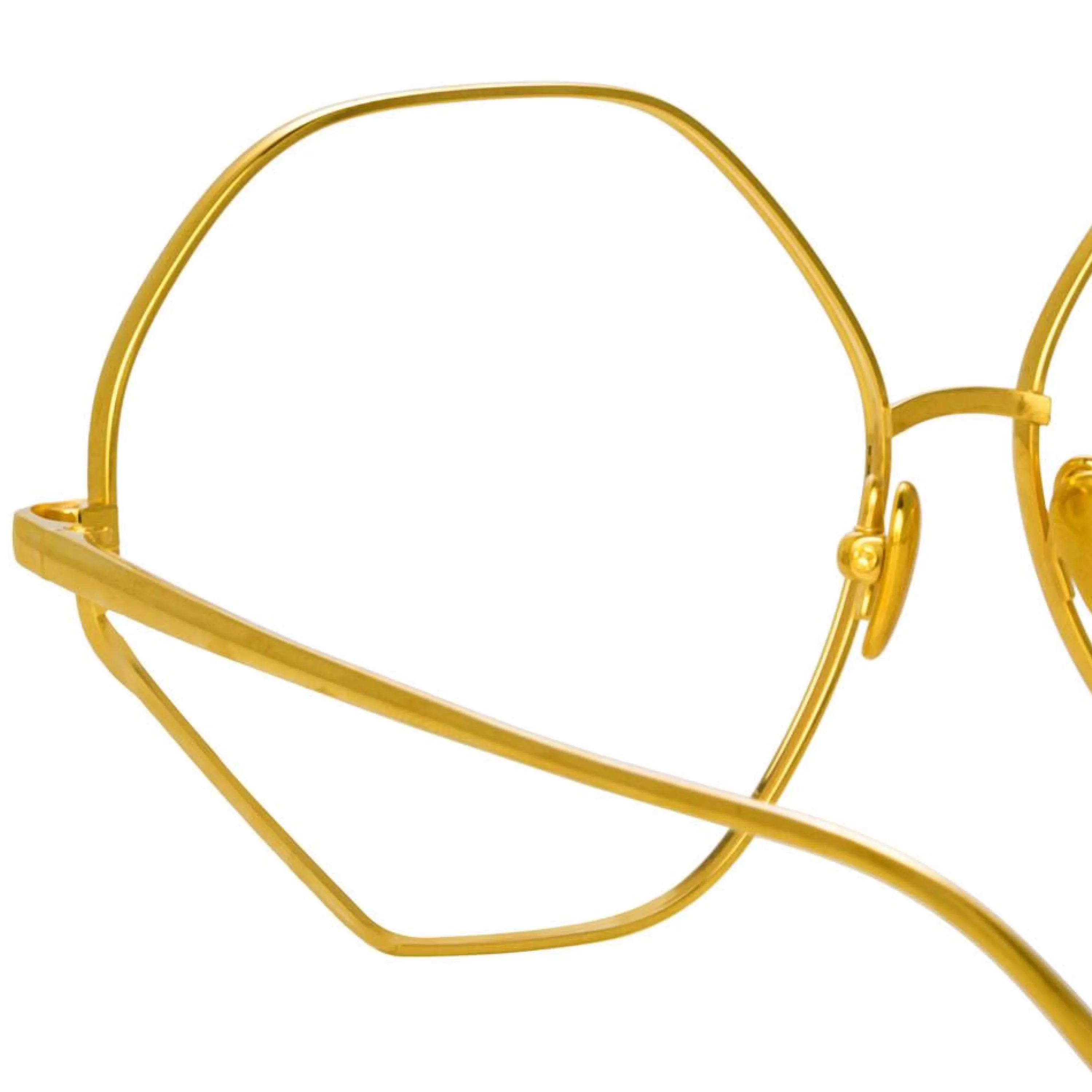 fawcet_hexagon_optical_frame_in_light_gold_3.webp Linda Farrow Fawcet Hexagon Optical Frame in Light Gold