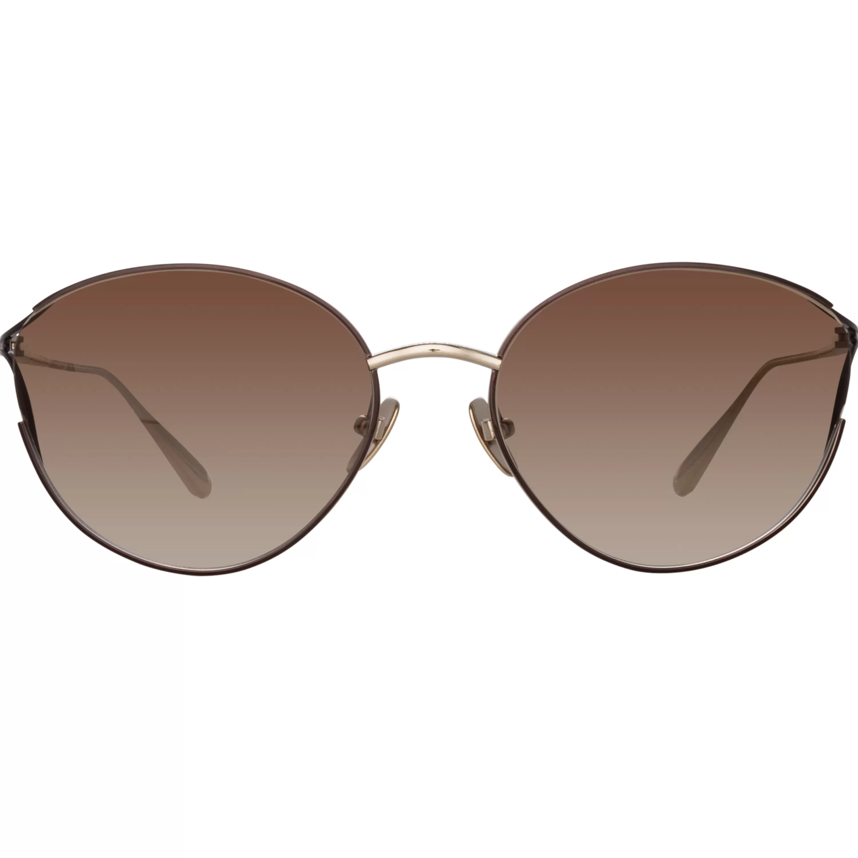 Women LINDA FARROW (U.K.) Fielder Cat Eye Sunglasses in Light Gold