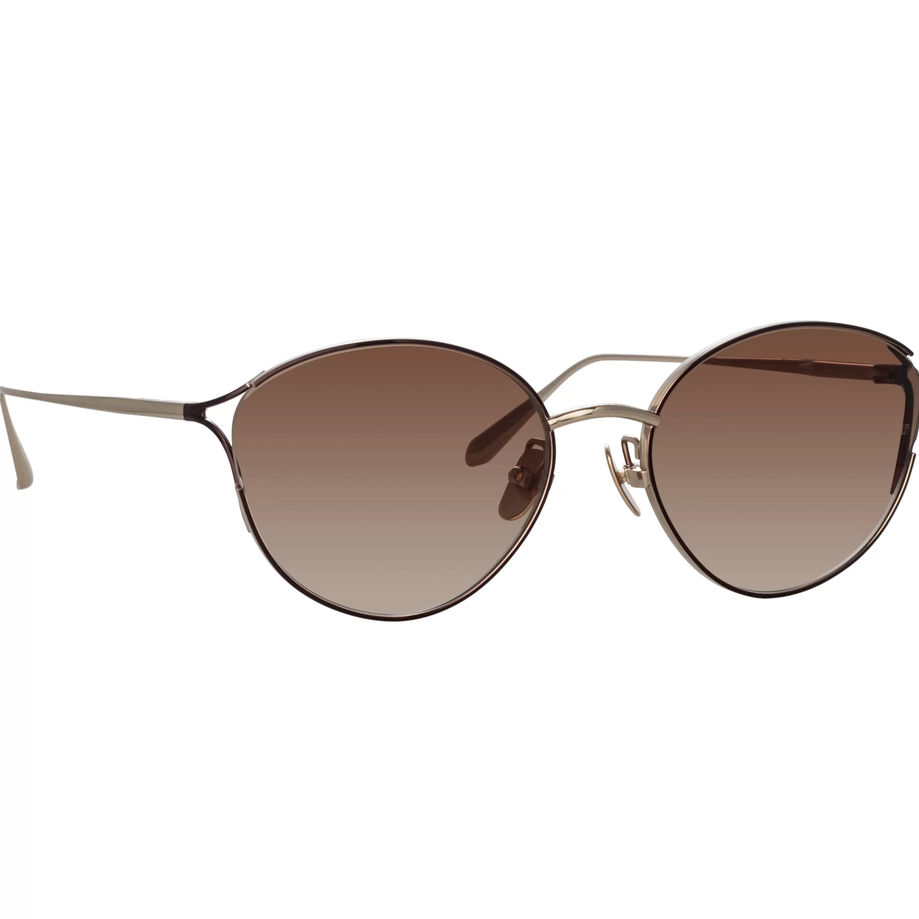 fielder_cat_eye_sunglasses_in_light_gold_2.webp Women LINDA FARROW (U.K.) Fielder Cat Eye Sunglasses in Light Gold