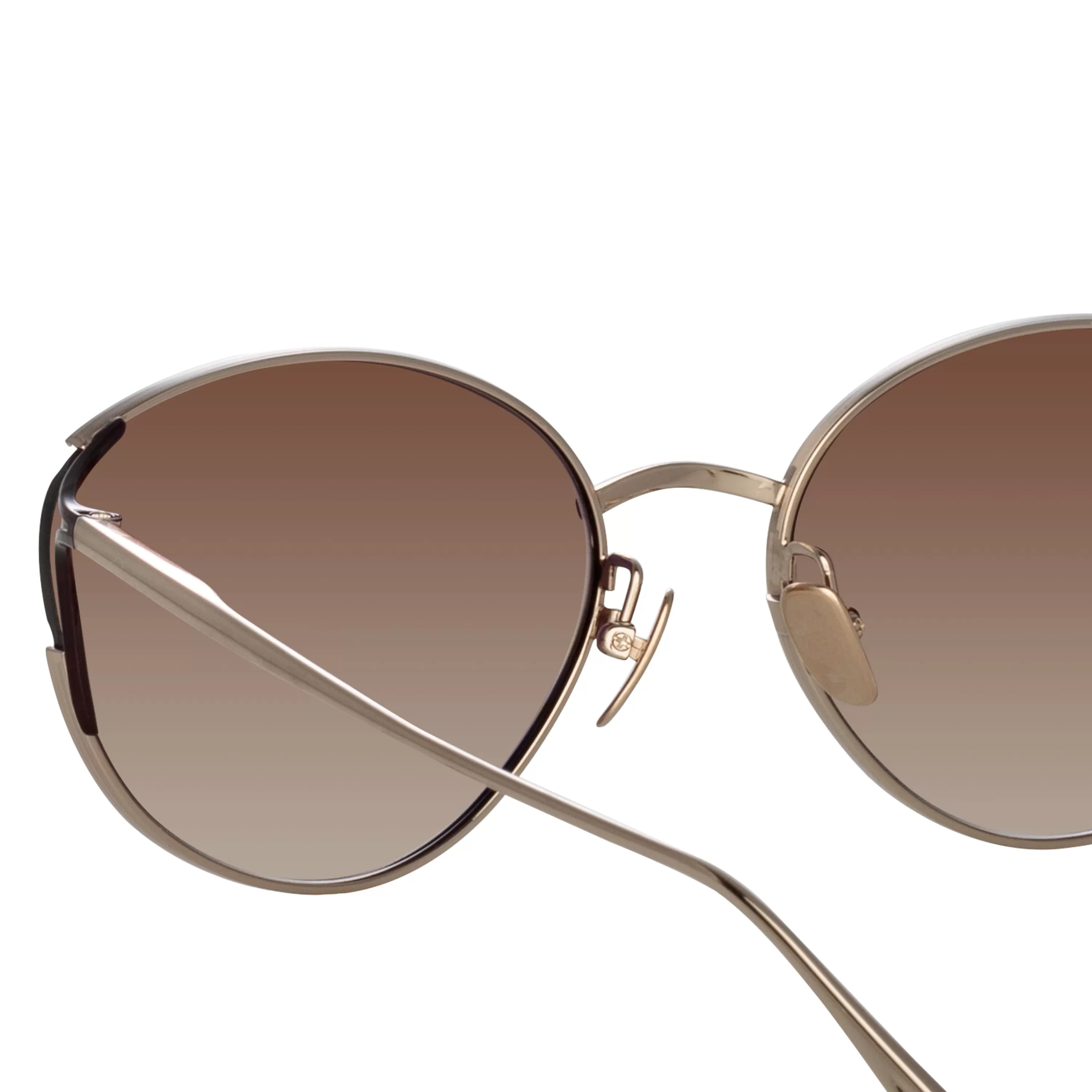 fielder_cat_eye_sunglasses_in_light_gold_4.webp Women LINDA FARROW (U.K.) Fielder Cat Eye Sunglasses in Light Gold