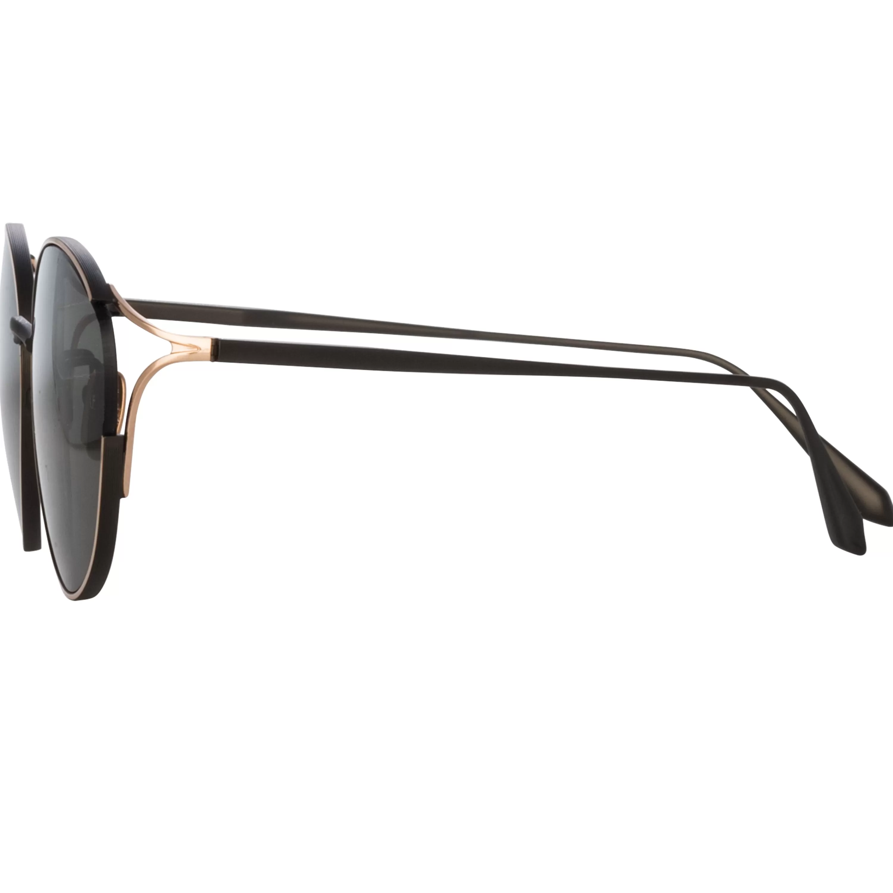 fielder_cat_eye_sunglasses_in_matt_nickel_3.webp Women LINDA FARROW (U.K.) Fielder Cat Eye Sunglasses in Matt Nickel