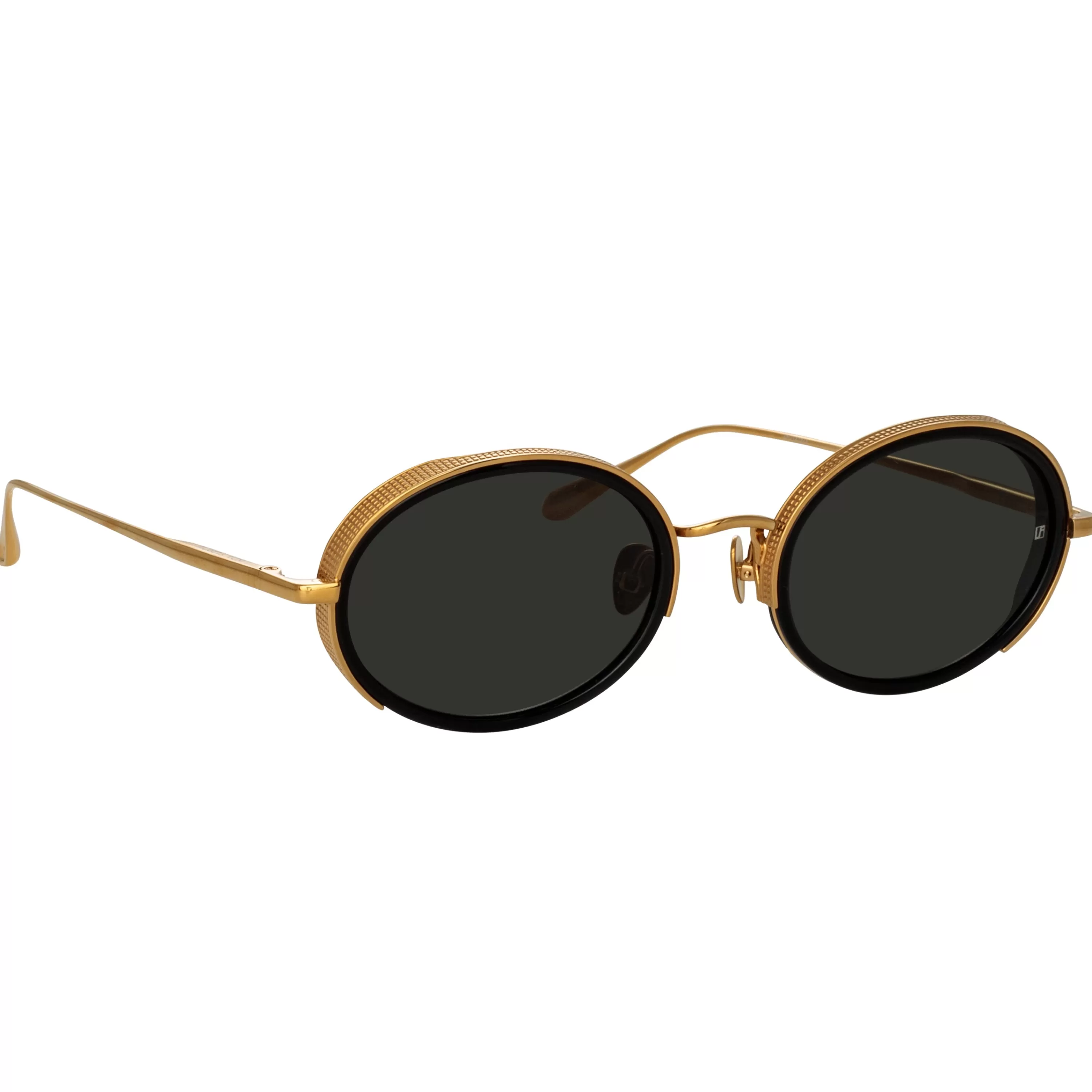 finn_oval_sunglasses_in_yellow_gold_2.webp Women LINDA FARROW (U.K.) Finn Oval Sunglasses in Yellow Gold