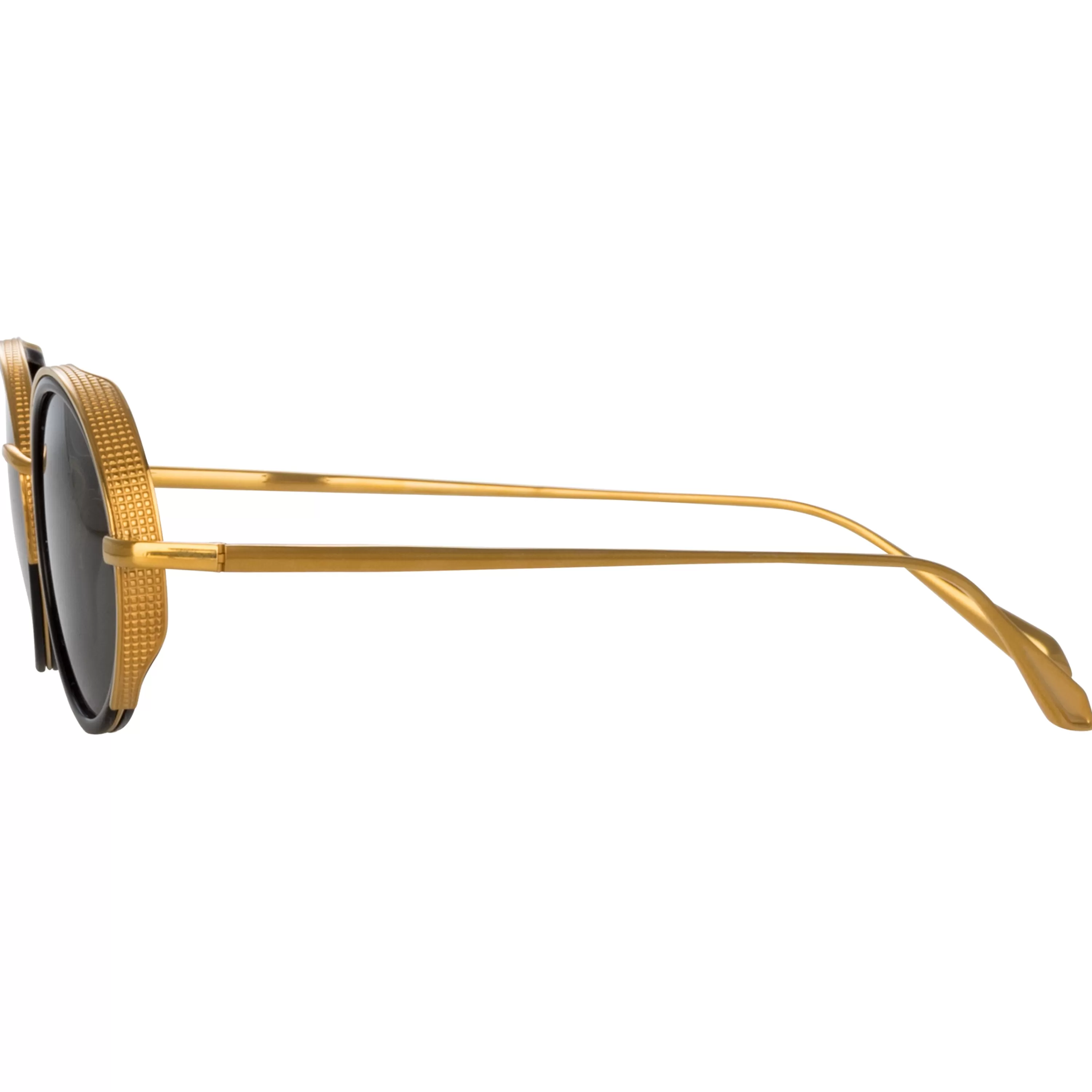 finn_oval_sunglasses_in_yellow_gold_3.webp Women LINDA FARROW (U.K.) Finn Oval Sunglasses in Yellow Gold