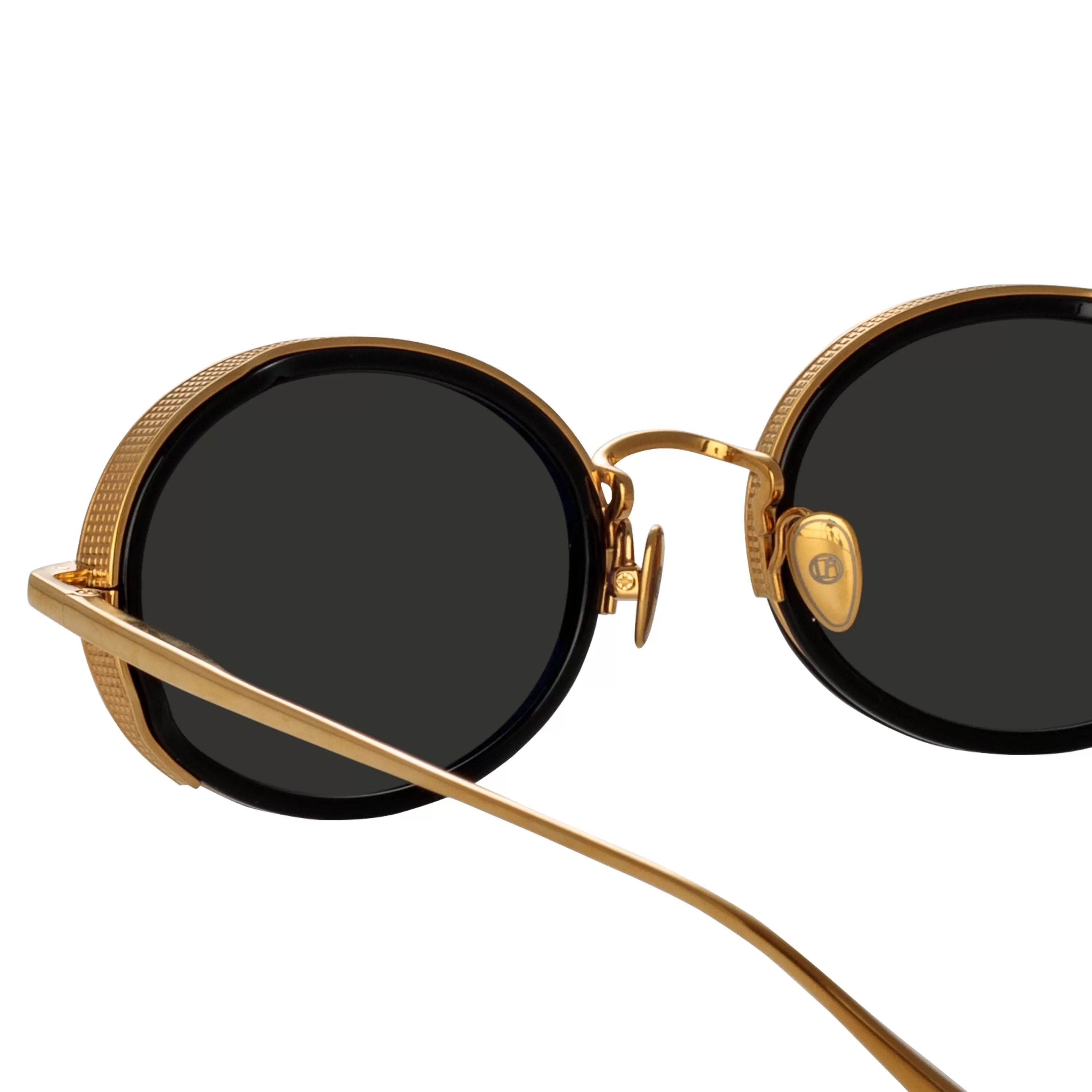 finn_oval_sunglasses_in_yellow_gold_4.webp Women LINDA FARROW (U.K.) Finn Oval Sunglasses in Yellow Gold