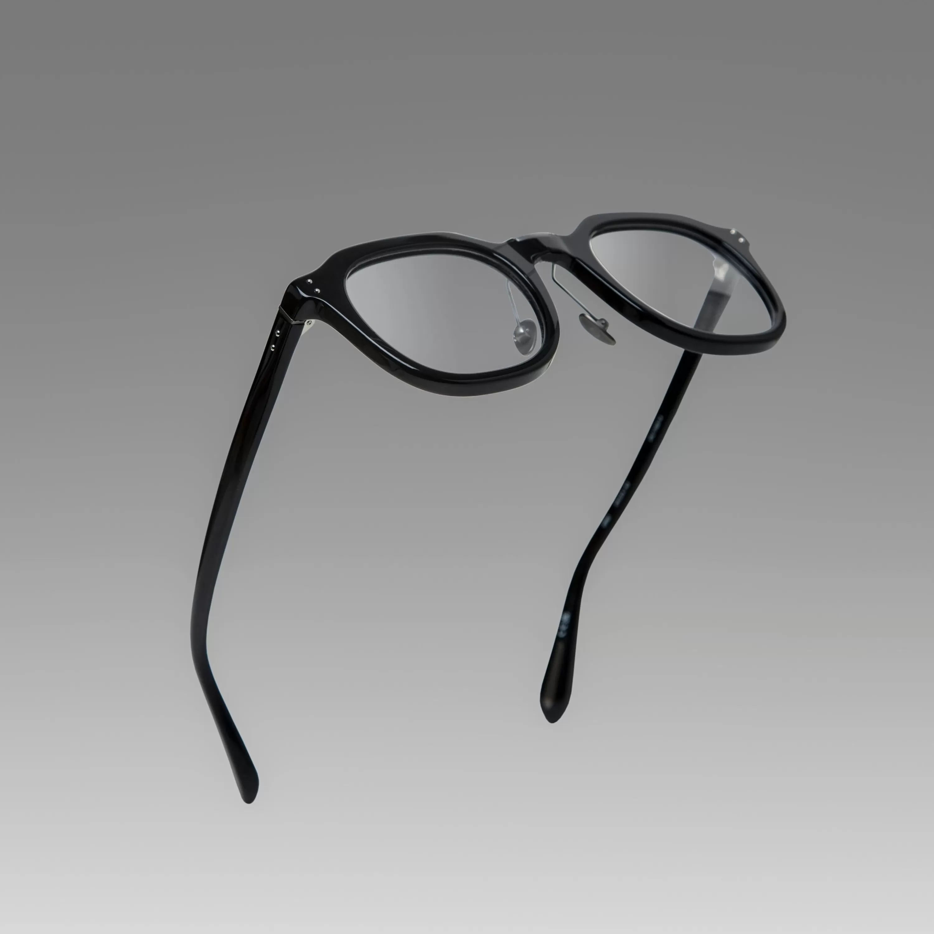 LINDA FARROW (U.K.) Fletcher Angular Optical Frame in Black and Nickel