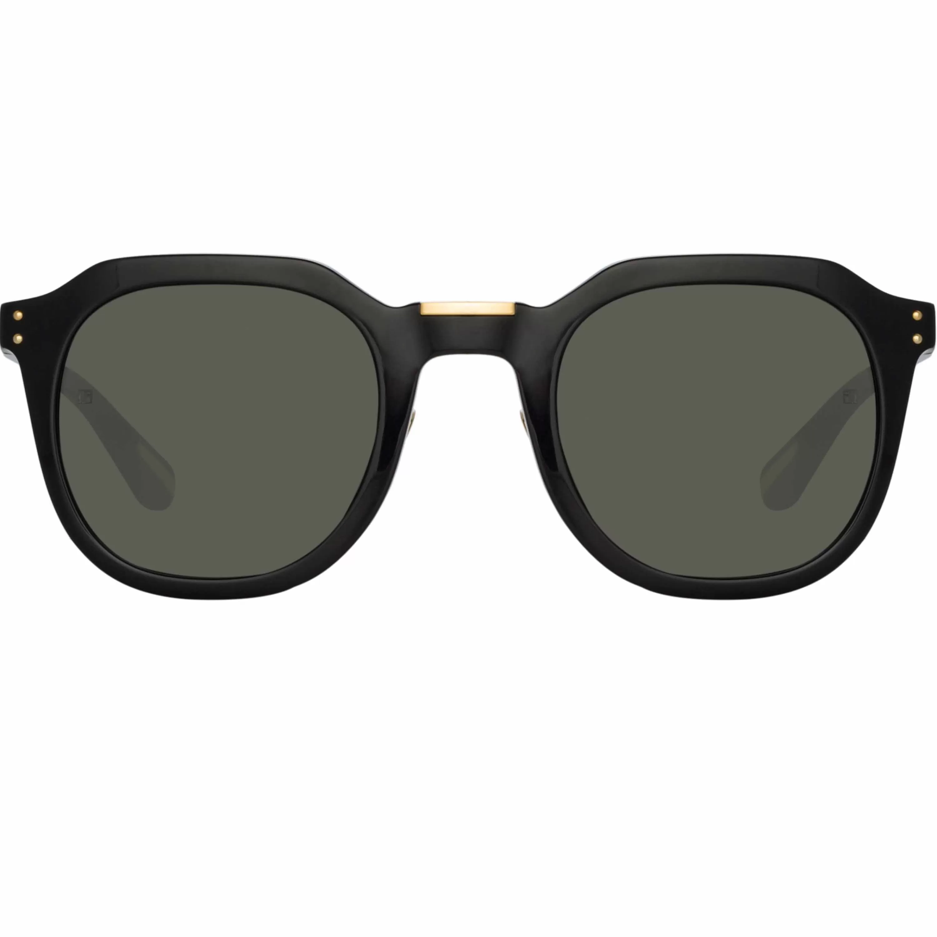 LINDA FARROW (U.K.) Fletcher Angular Sunglasses in Black