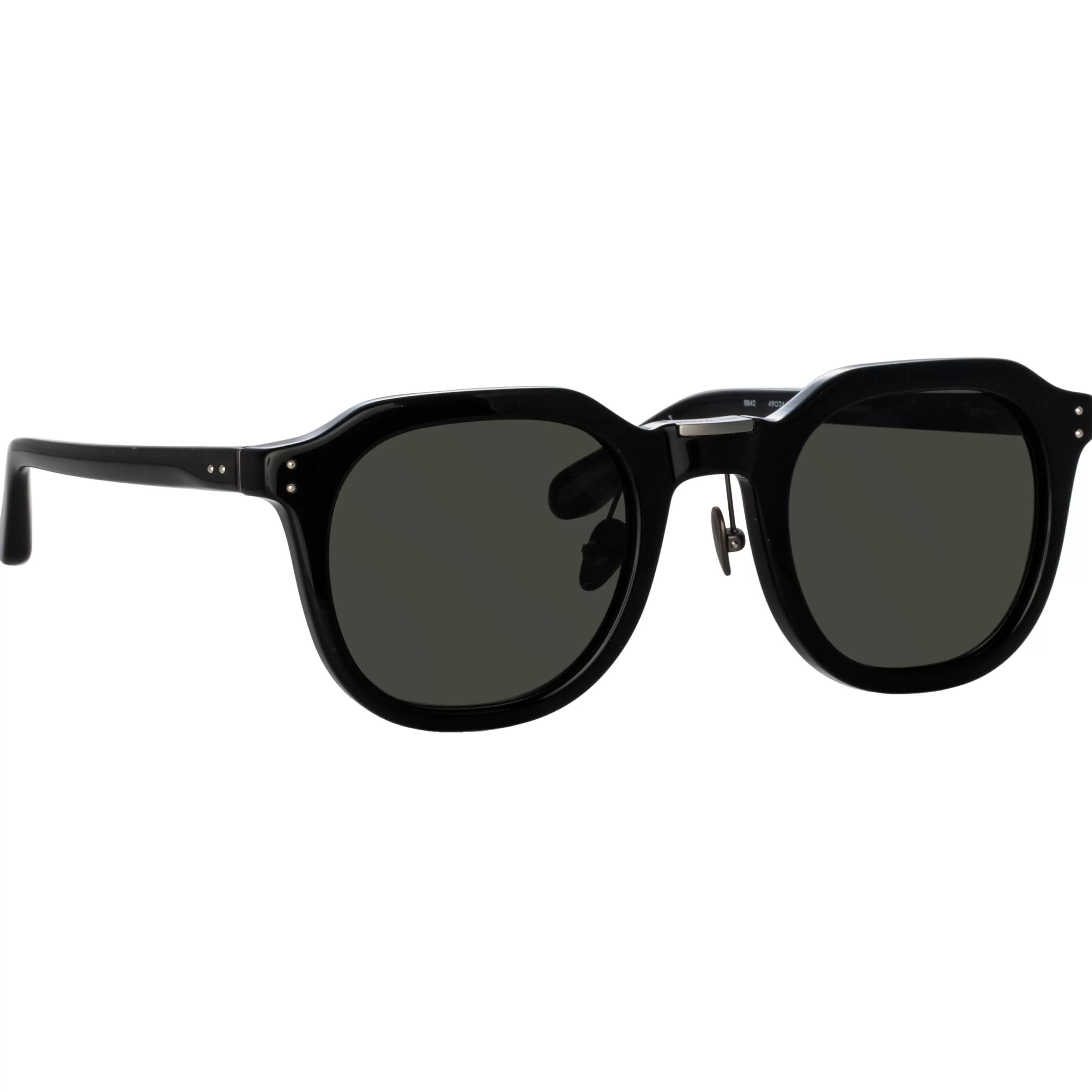 fletcher_angular_sunglasses_in_black_and_grey_2.webp LINDA FARROW (U.K.) Fletcher Angular Sunglasses in Black and Grey