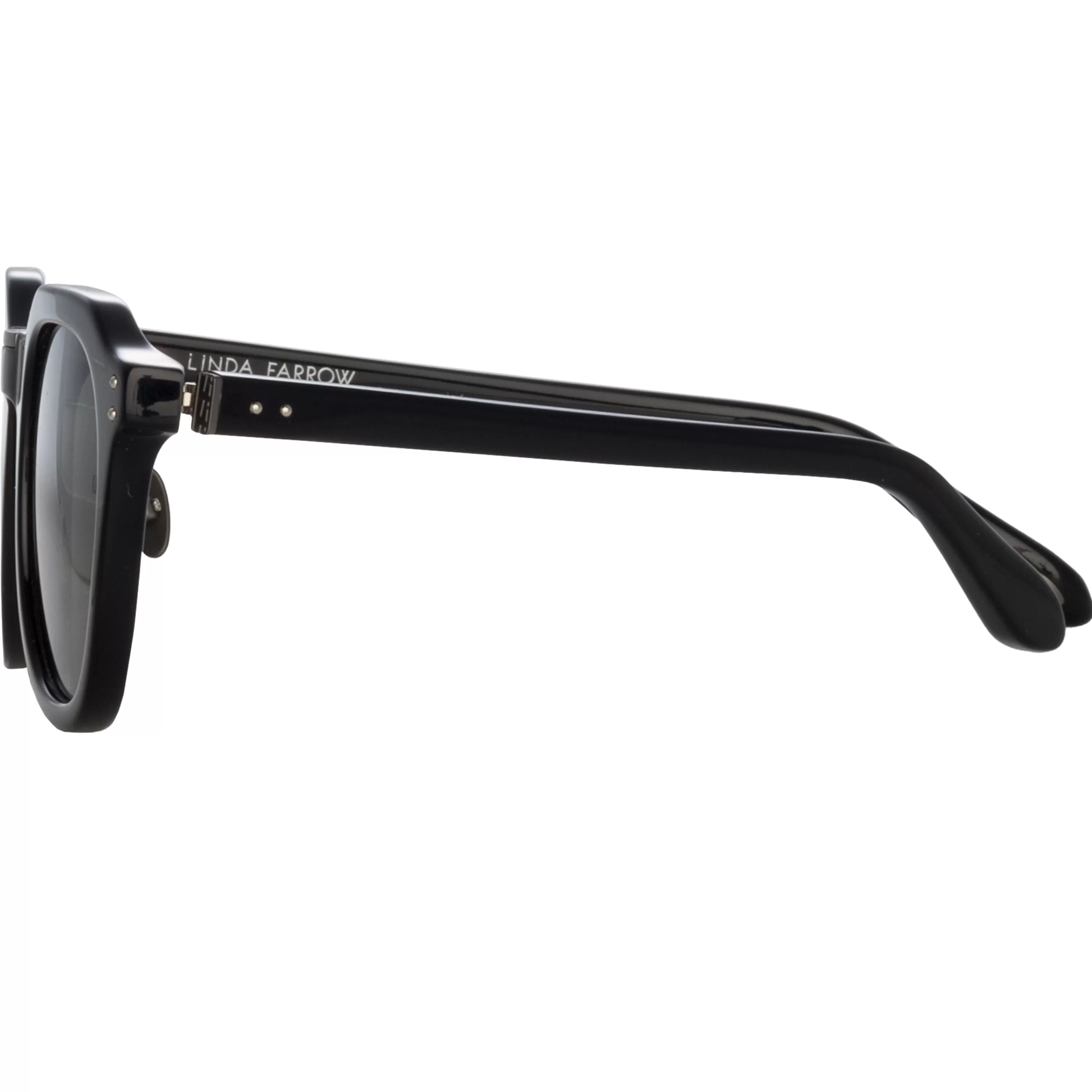 fletcher_angular_sunglasses_in_black_and_grey_3.webp LINDA FARROW (U.K.) Fletcher Angular Sunglasses in Black and Grey
