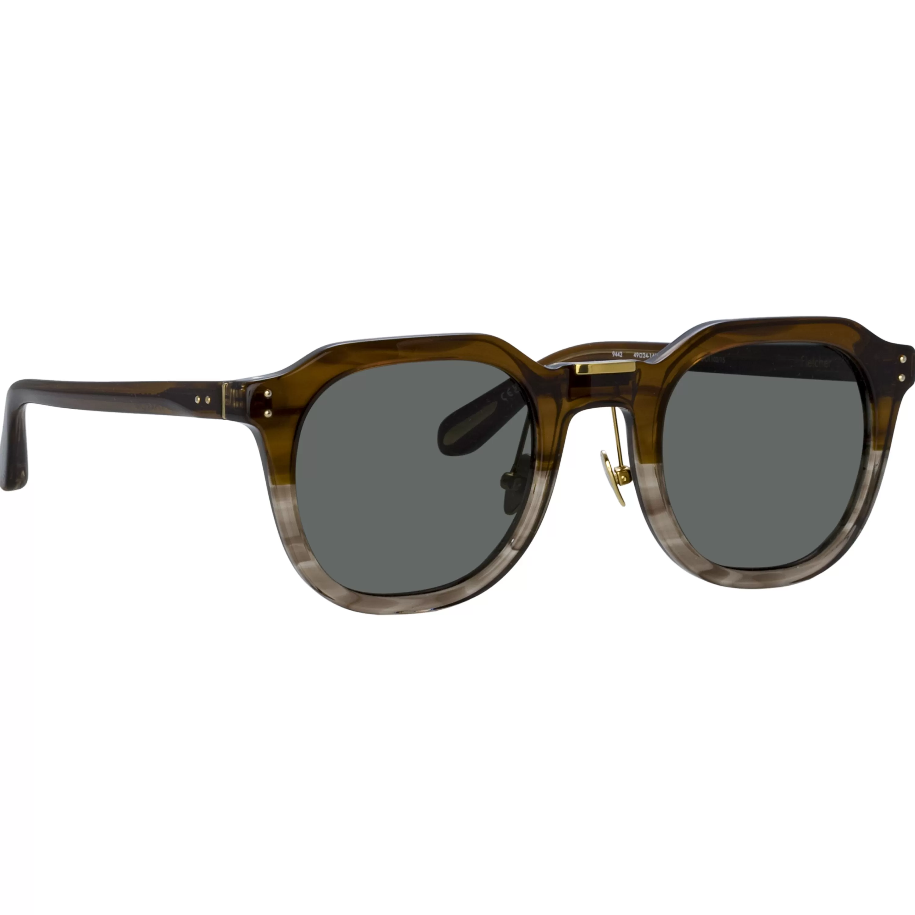 fletcher_angular_sunglasses_in_caramel_horn_2.webp Women LINDA FARROW (U.K.) Fletcher Angular Sunglasses in Caramel Horn