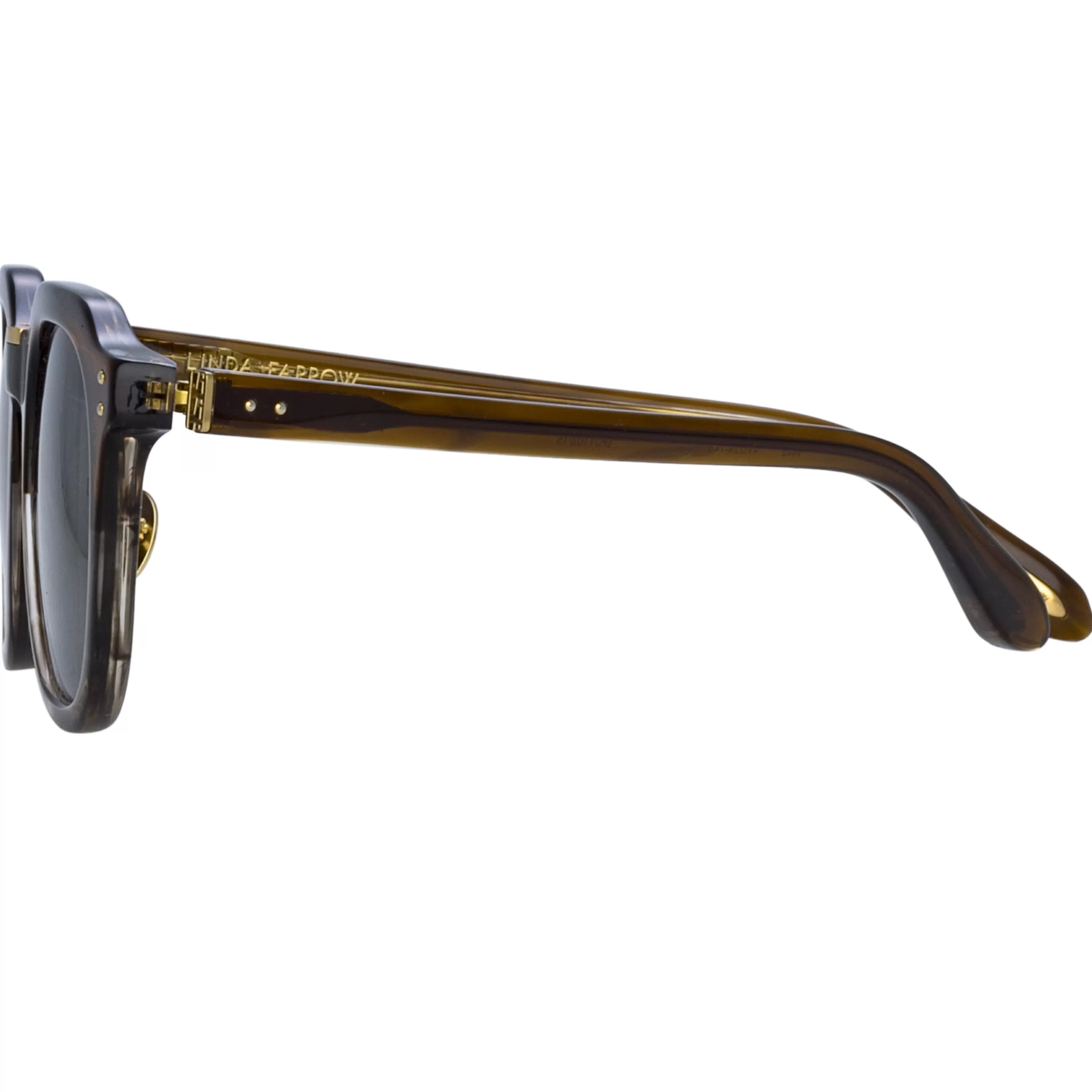 fletcher_angular_sunglasses_in_caramel_horn_3.webp Women LINDA FARROW (U.K.) Fletcher Angular Sunglasses in Caramel Horn